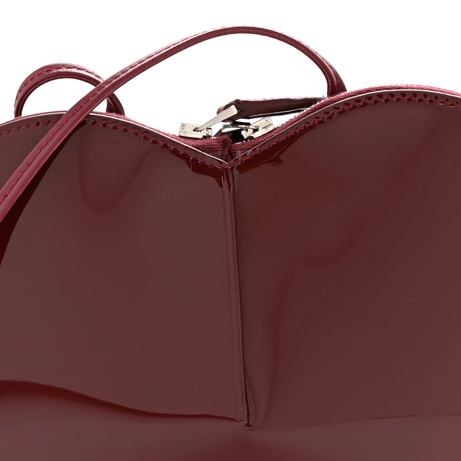 Patent Calfskin Le Coeur Bag Garnet Red - Image 7