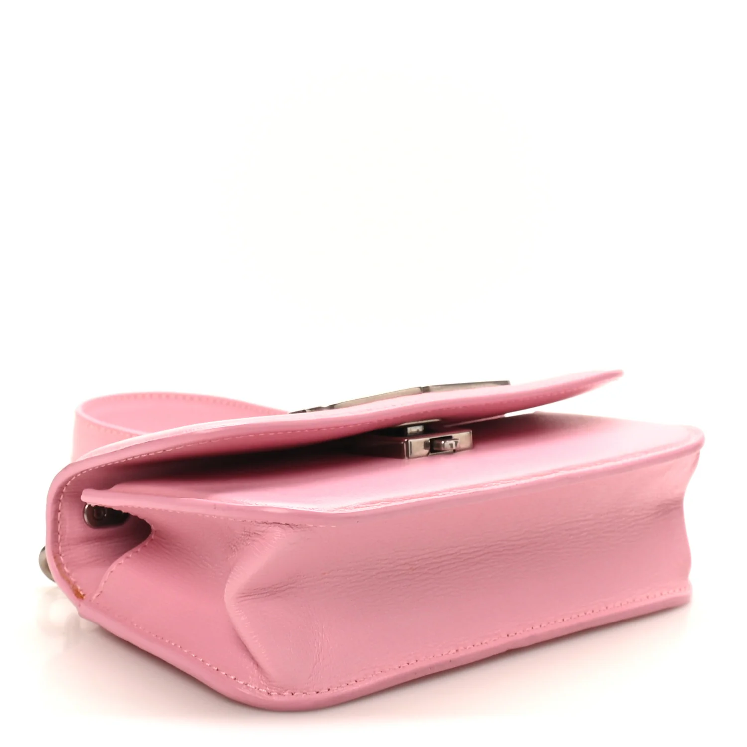 Calfskin Stripe Embossed Gossip Chain Bag XS Candy Pink - Image 4