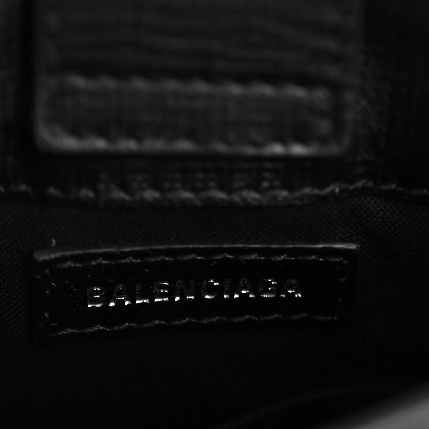 Squared Calfskin Logo Shopping Phone Holder Bag Black - Image 6