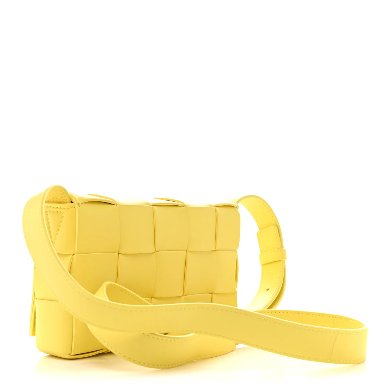 Lambskin Maxi Intrecciato Small Cassette Crossbody Bag Lemonade - Image 5