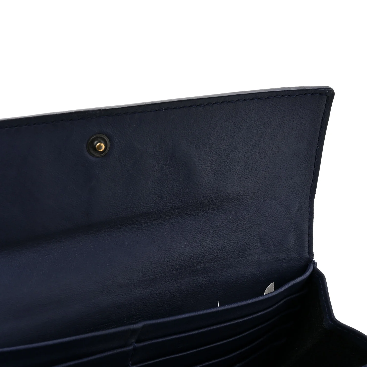 Nappa Intrecciato Continental Flap Wallet Dark Blue - Image 14