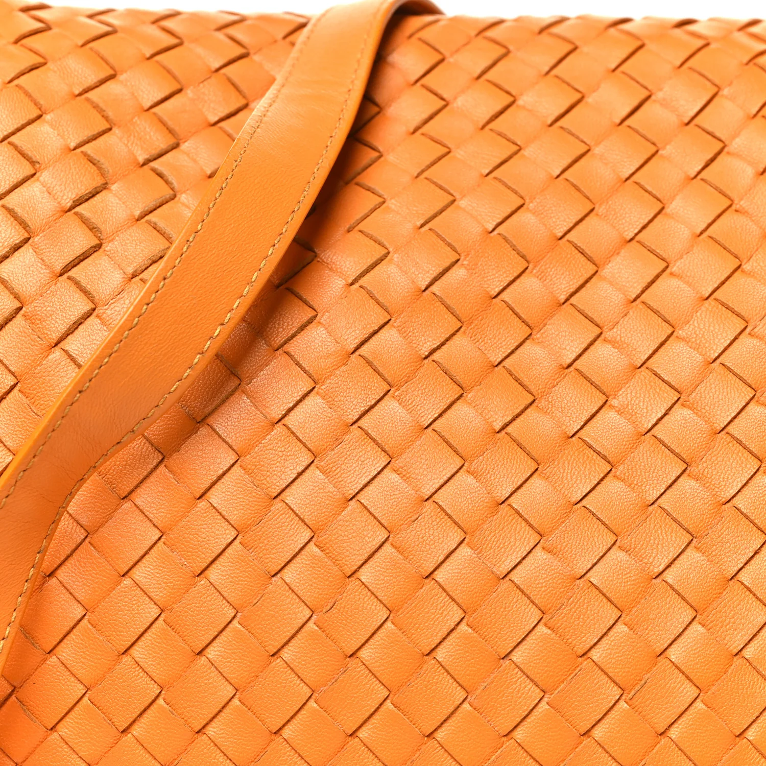 Nappa Intrecciato Drawstring Messenger Flap Orange - Image 7