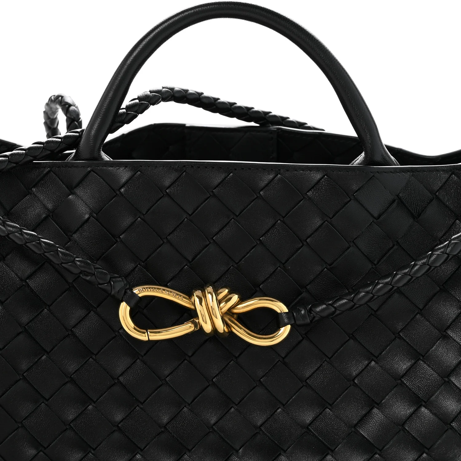 Nappa Intrecciato Small East West Andiamo Shoulder Bag Black - Image 7