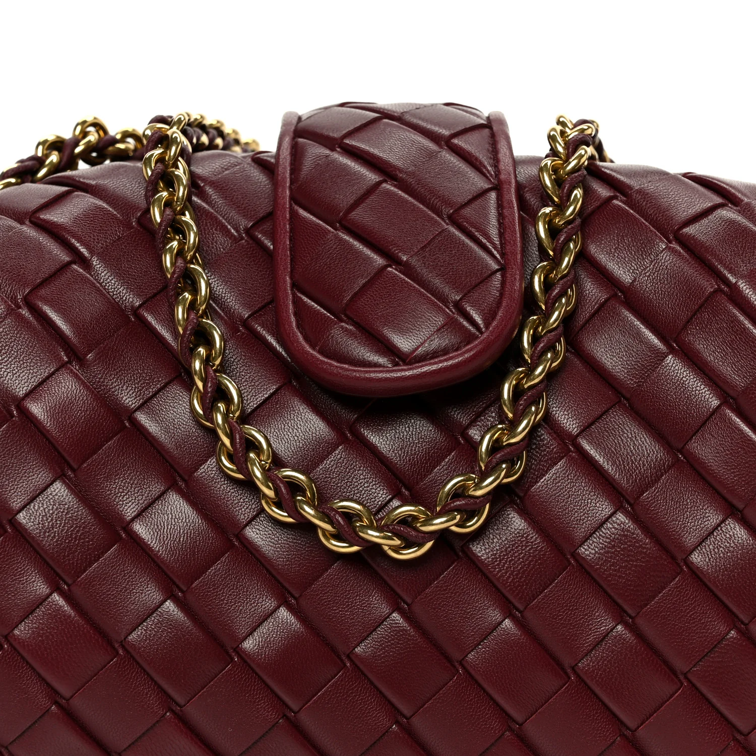 Nappa Intrecciato Small The Lauren 1980 Clutch With Chain Barolo - Image 9