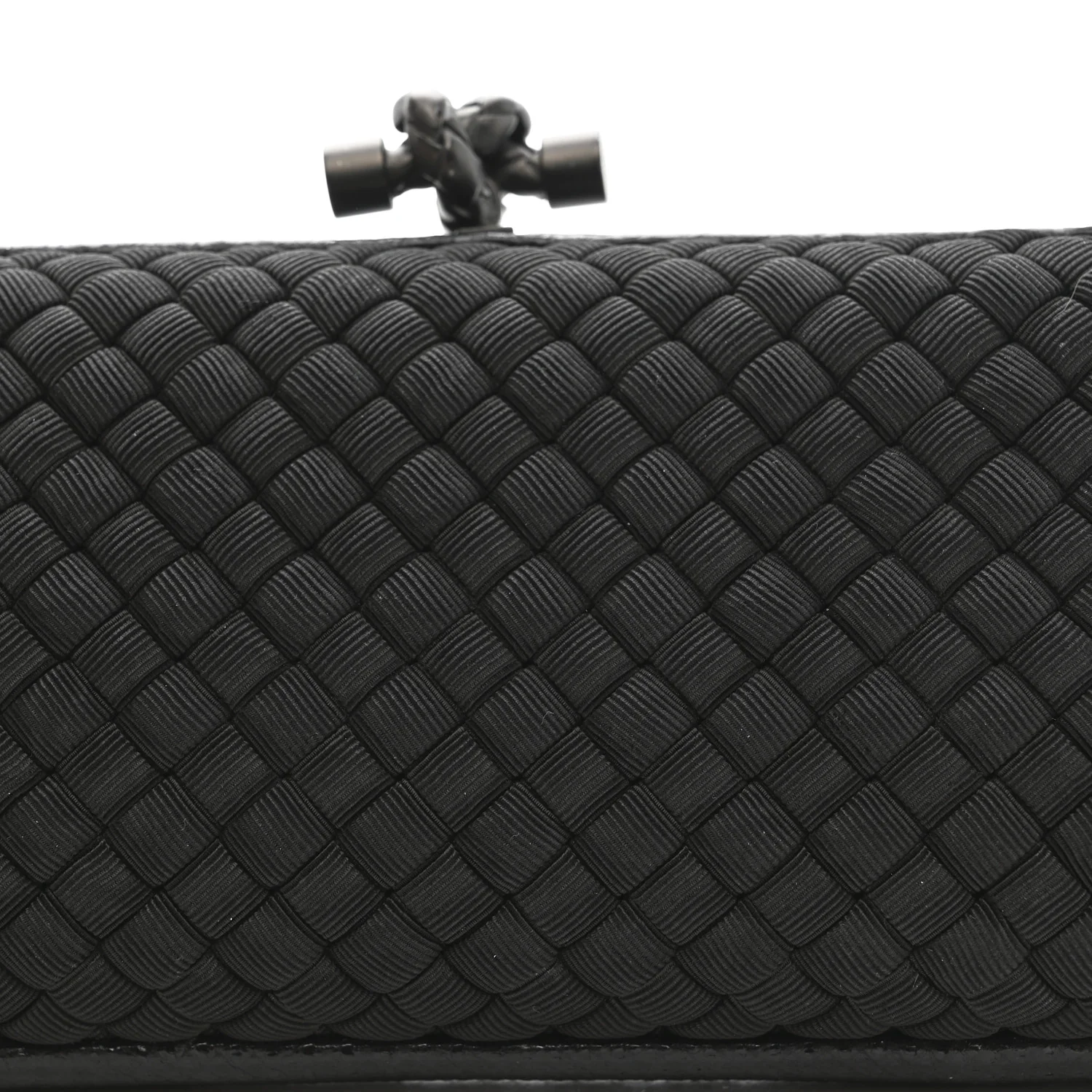Satin Ayers Intreccio Impero Stretch Knot Clutch Black - Image 7