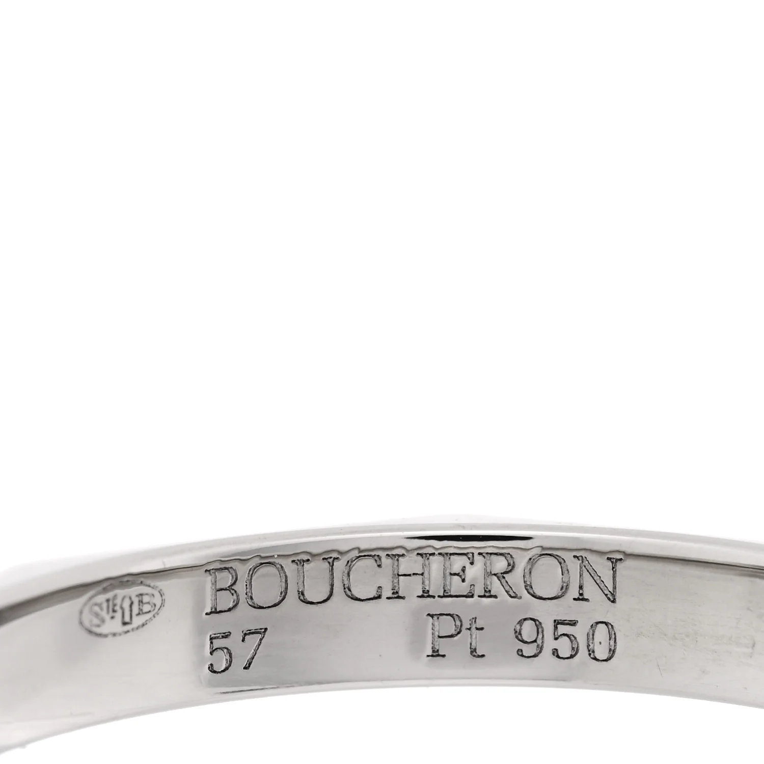 Platinum Medium Facette Band Ring 57 8 - Image 4