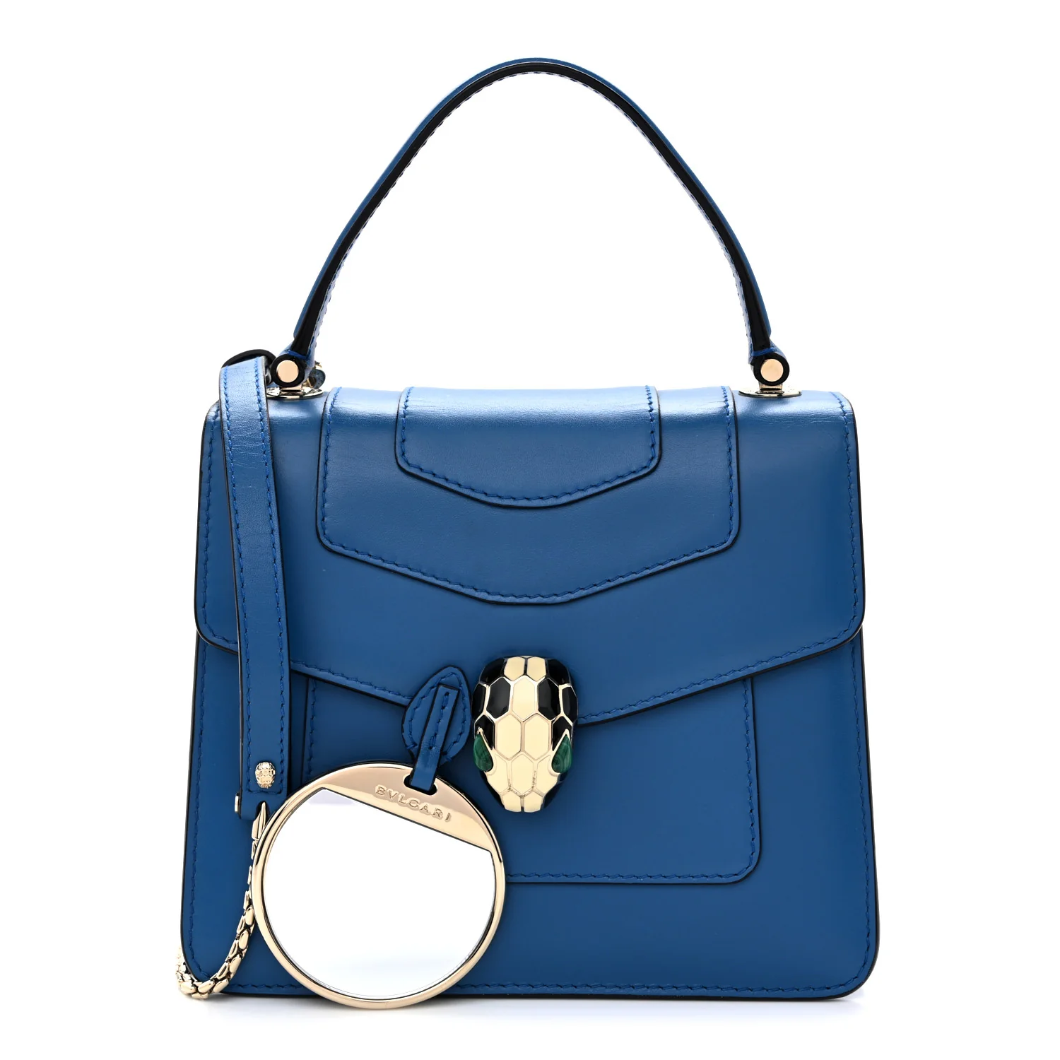 Calfskin Serpenti Forever Top Handle Blue - Image 3