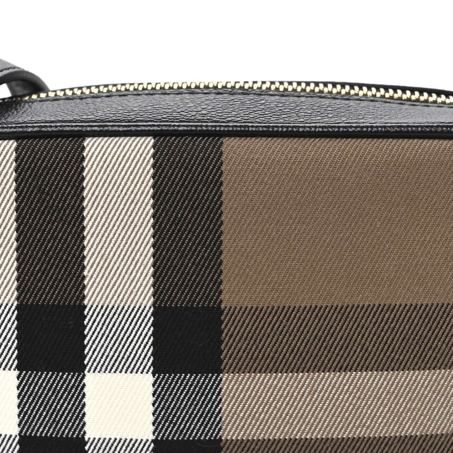 Giant Check Calfskin Small Camera Bag Black - Image 9