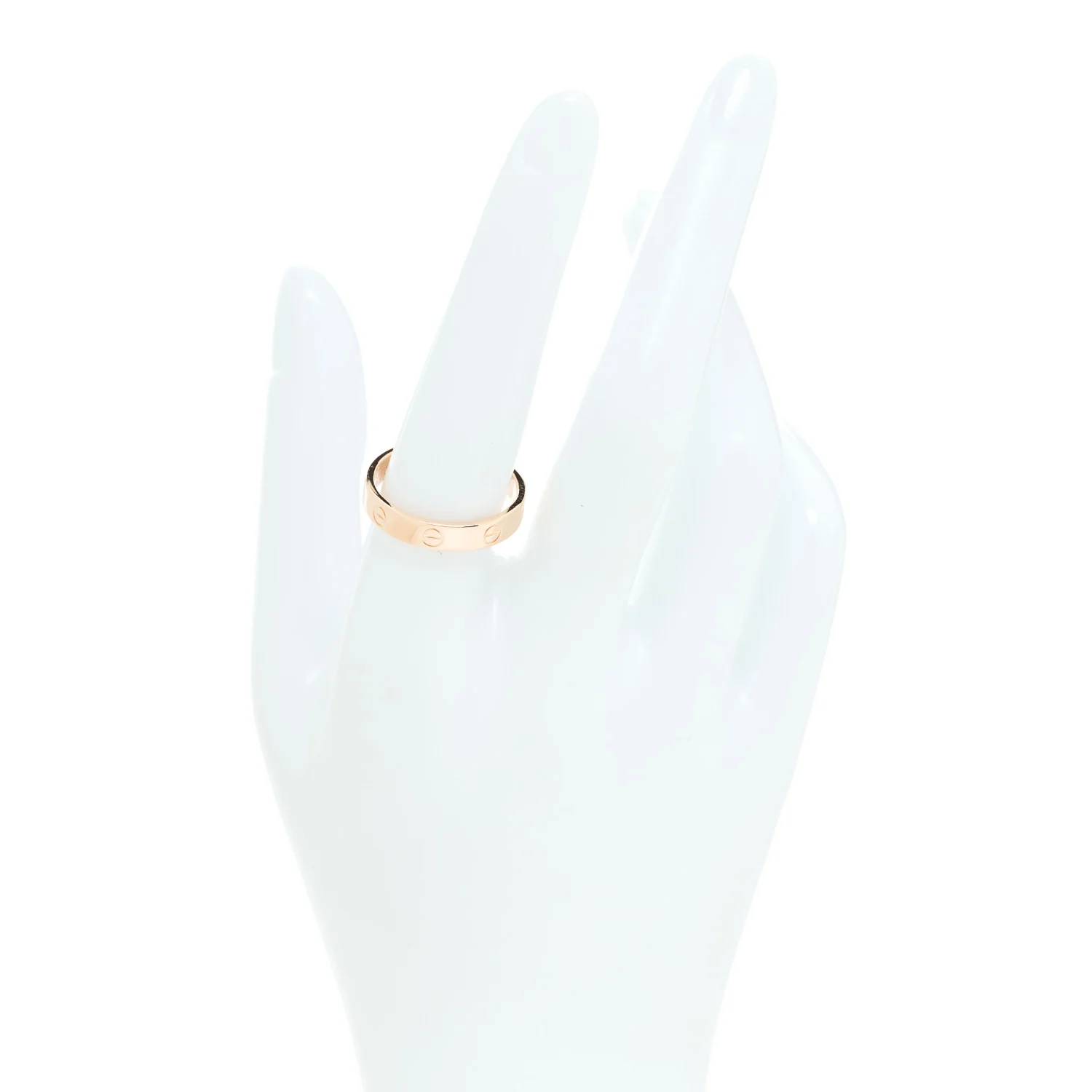 18K Pink Gold 3.5mm LOVE Wedding Band Ring 58 8.5 - Image 2