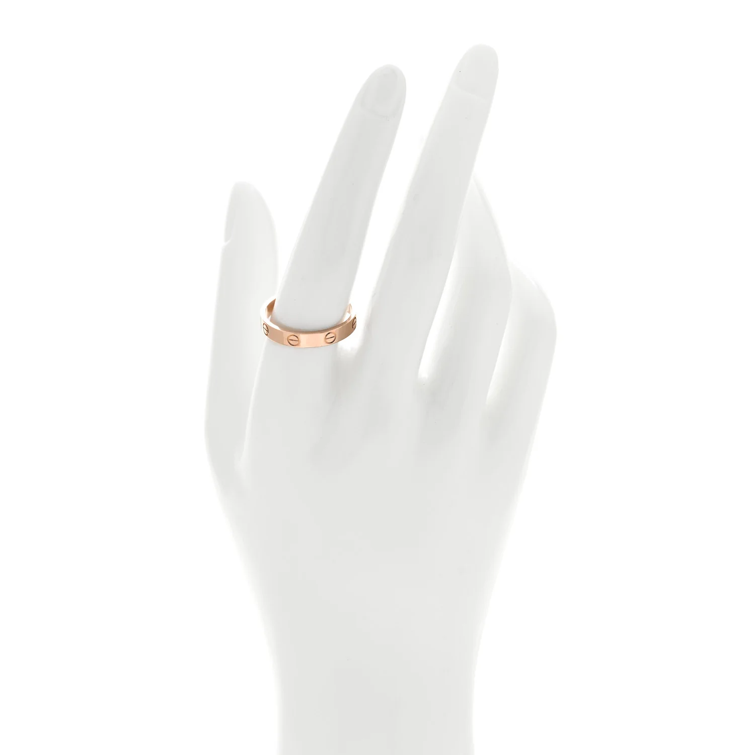 18K Pink Gold 3.5mm LOVE Wedding Band Ring 61 9.5 - Image 2