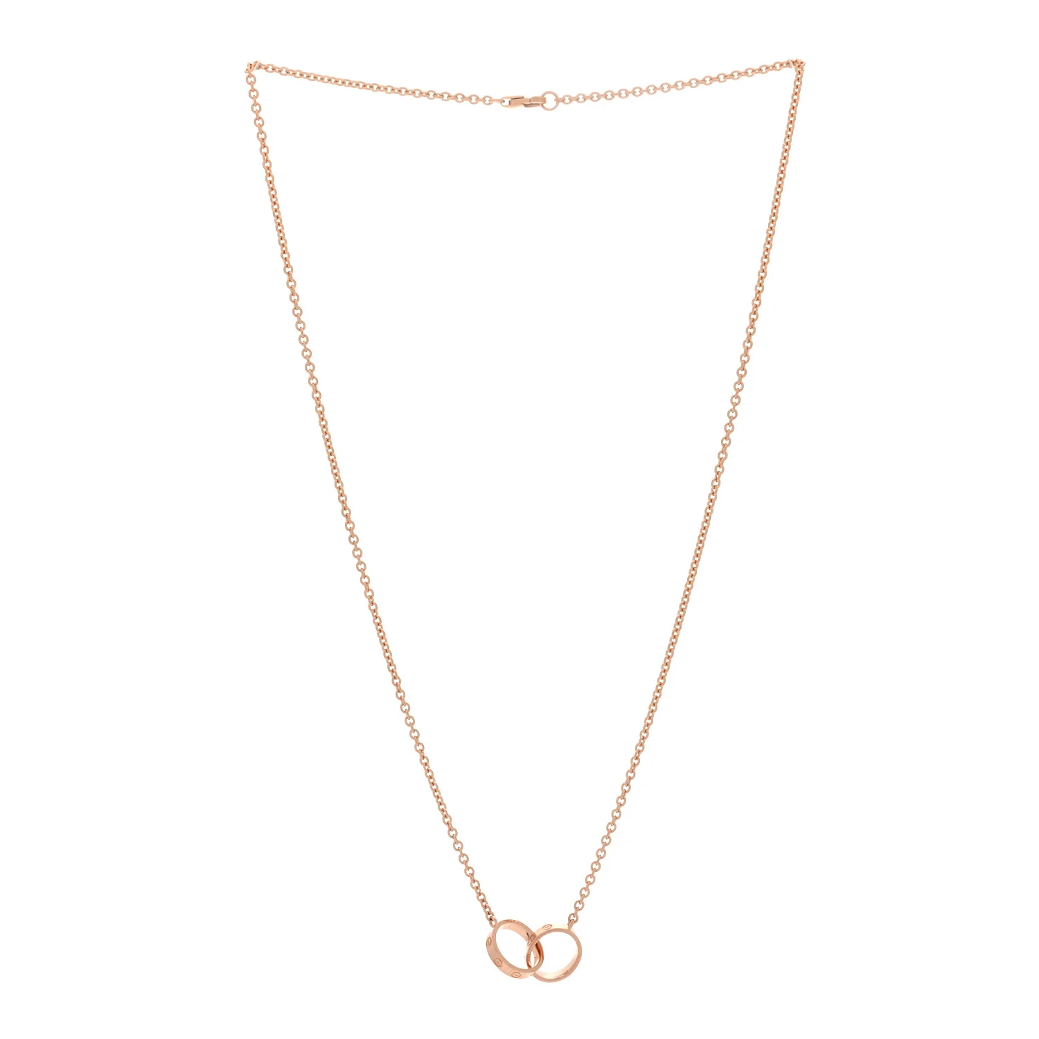 18K Pink Gold Interlocking LOVE Necklace - Image 3