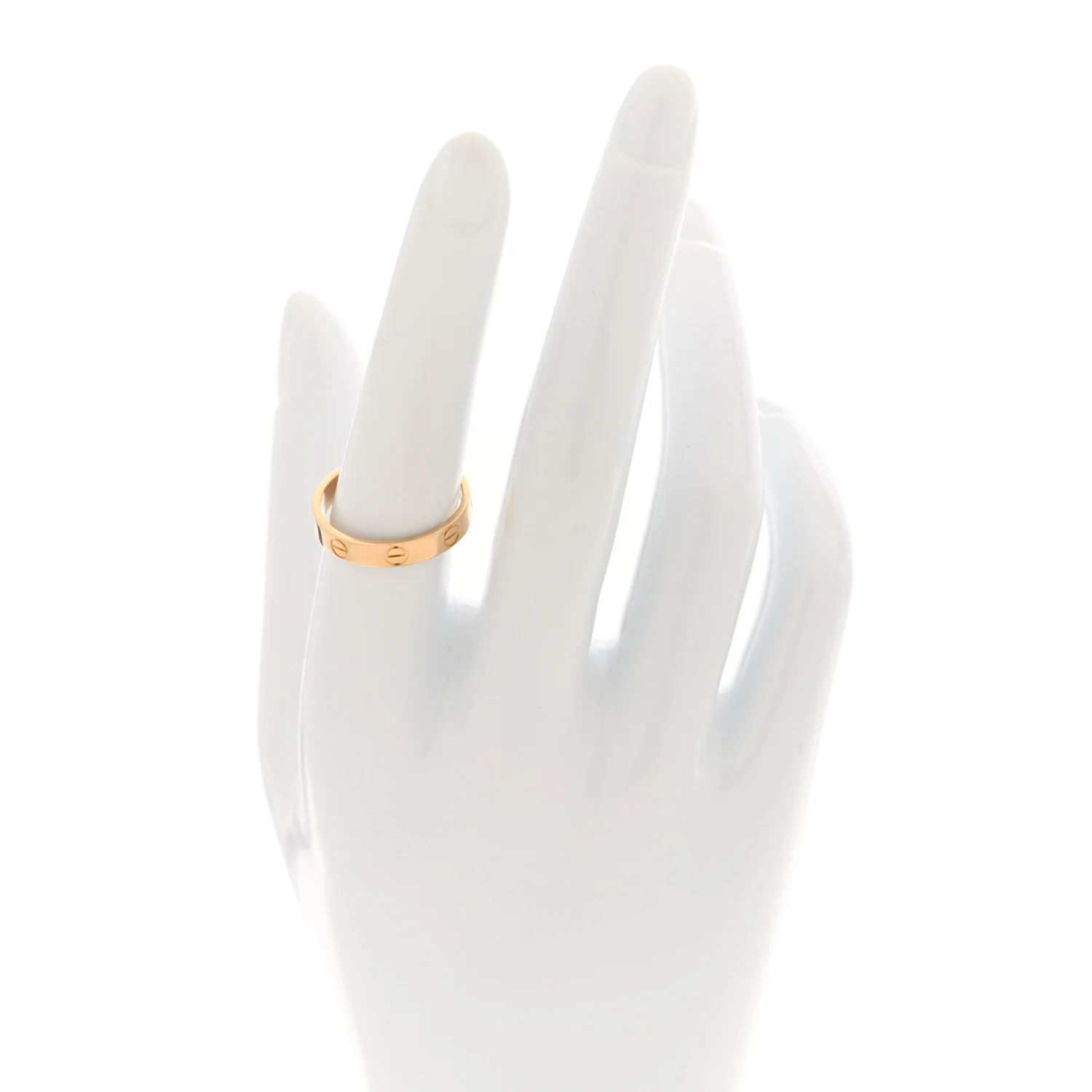 18K Yellow Gold 3.5mm LOVE Wedding Band Ring 55 7.25 - Image 2