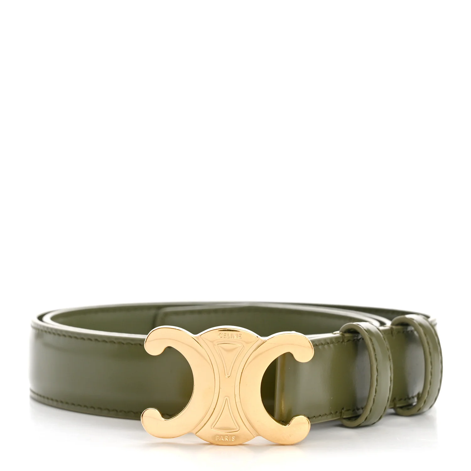 Box Calfskin Medium 25mm Triomphe Belt 80 32 Fall Green