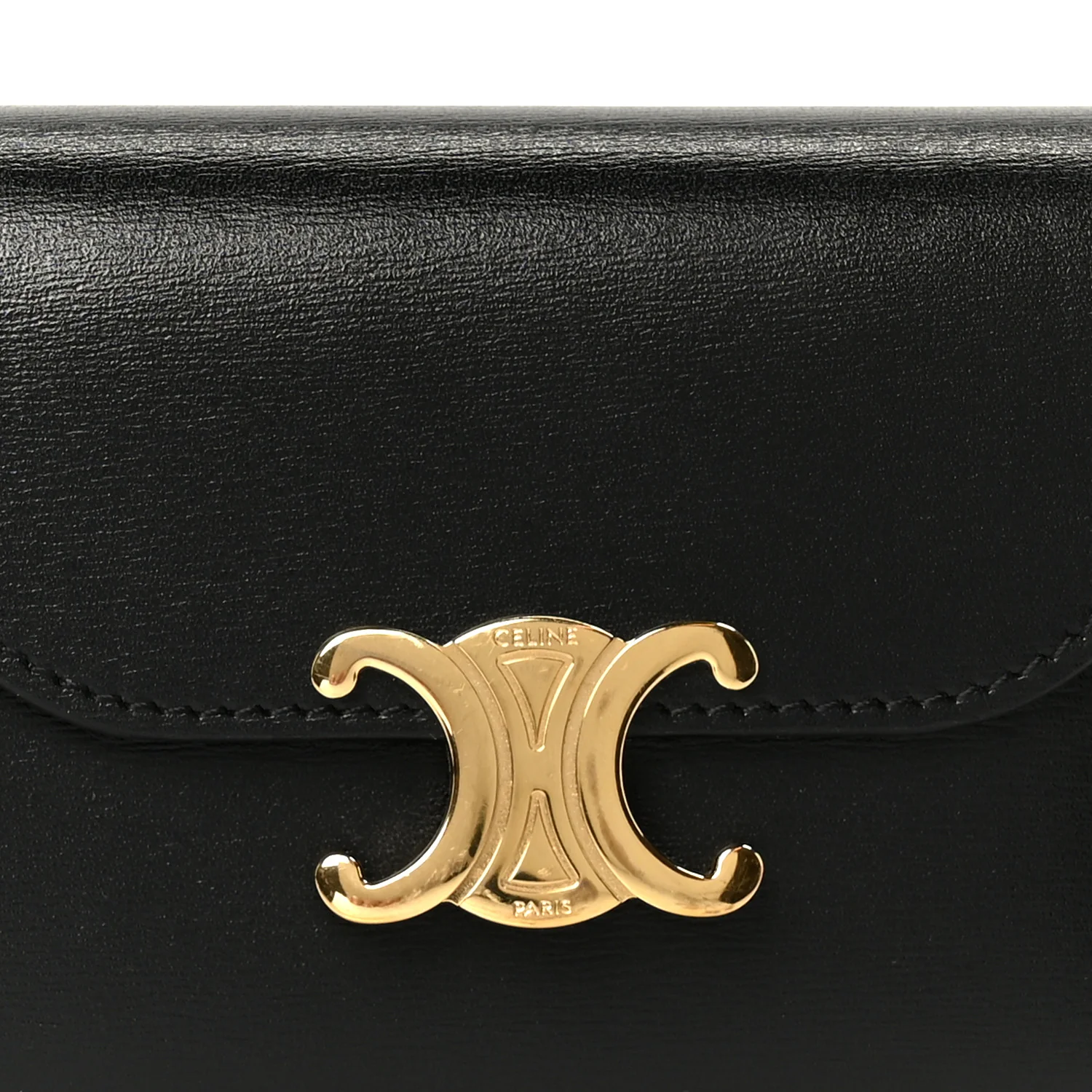 Shiny Smooth Lambskin Small Triomphe Wallet Black - Image 10