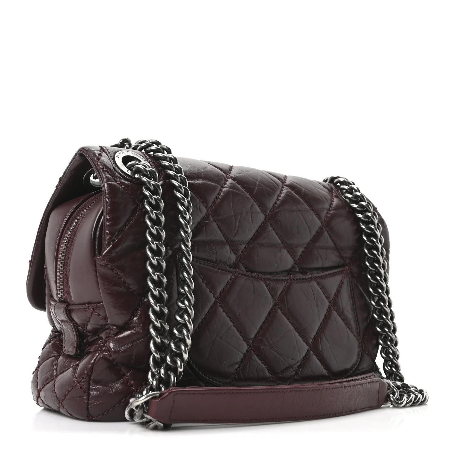 Aged Calfskin Medium New Portobello Flap Burgundy - Image 3
