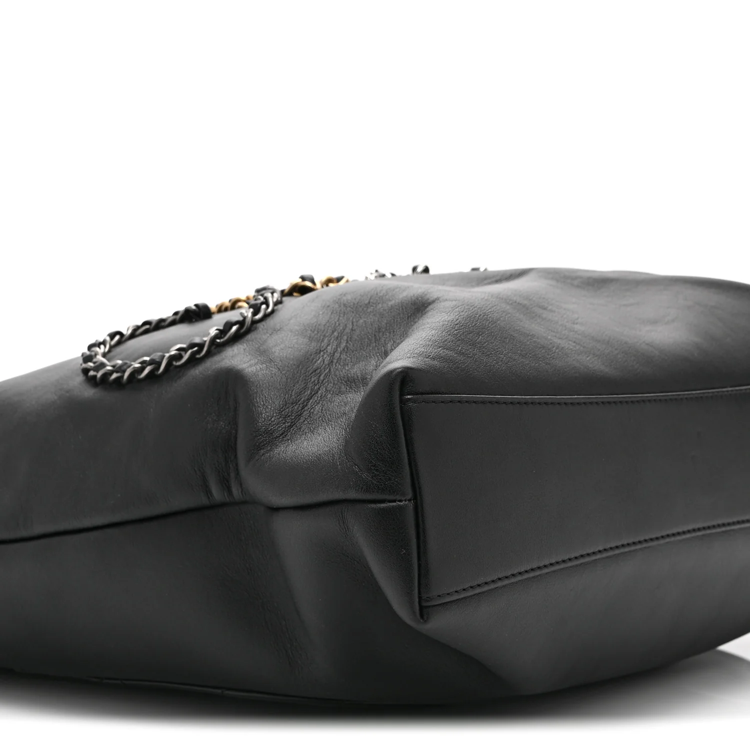 Calfskin Chain 20s Signature Tote Black - Image 9