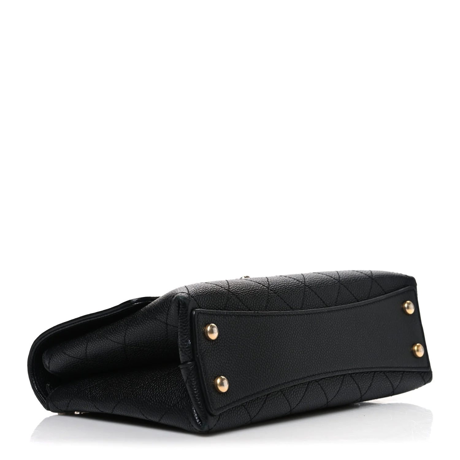 Caviar Diamond Stitched Small Top Handle Flap Black - Image 4