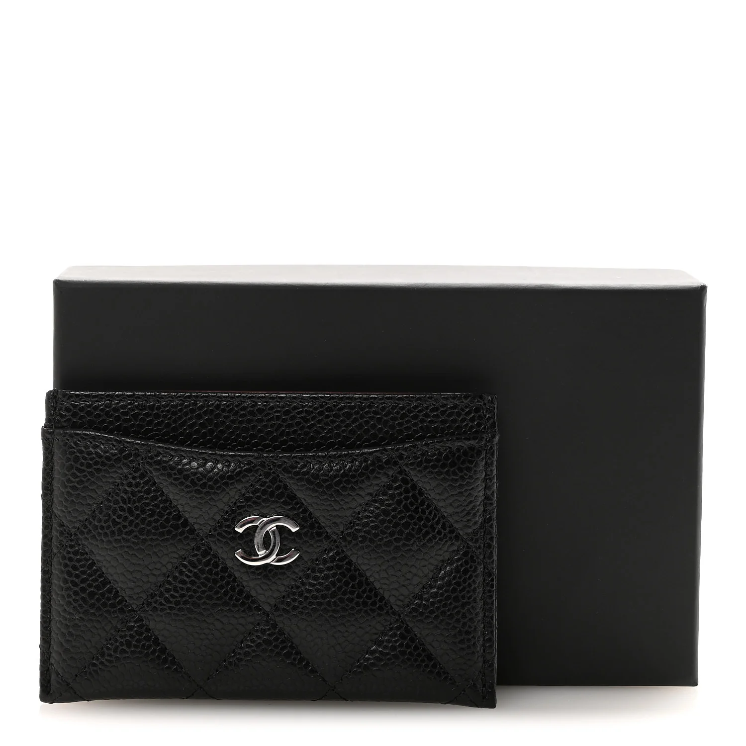 Caviar Quilted Card Holder Black - Image 9
