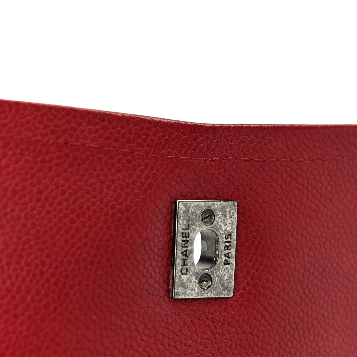 Caviar Quilted Flap With Chain Red - Image 8