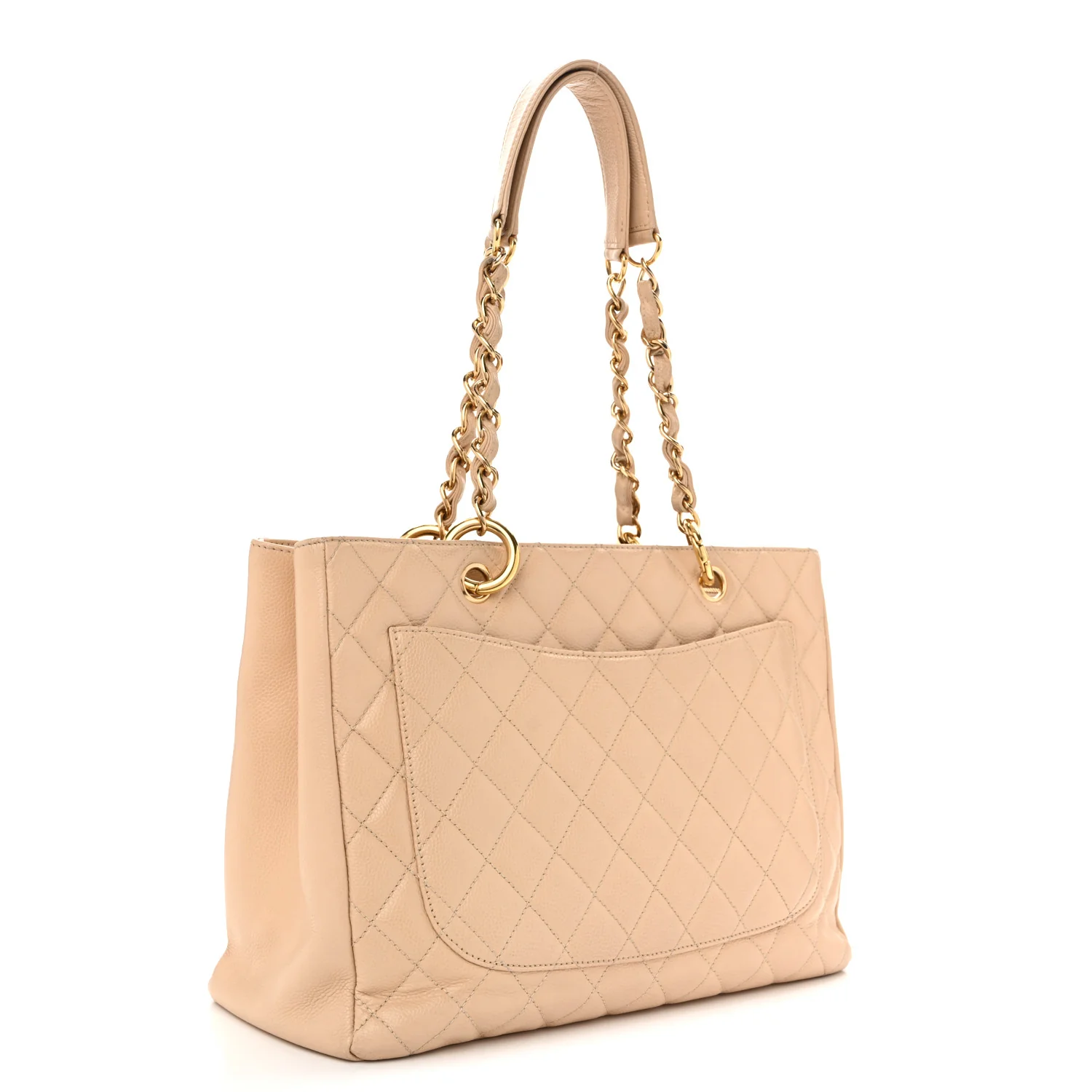 Caviar Quilted Grand Shopping Tote GST Beige Clair - Image 3