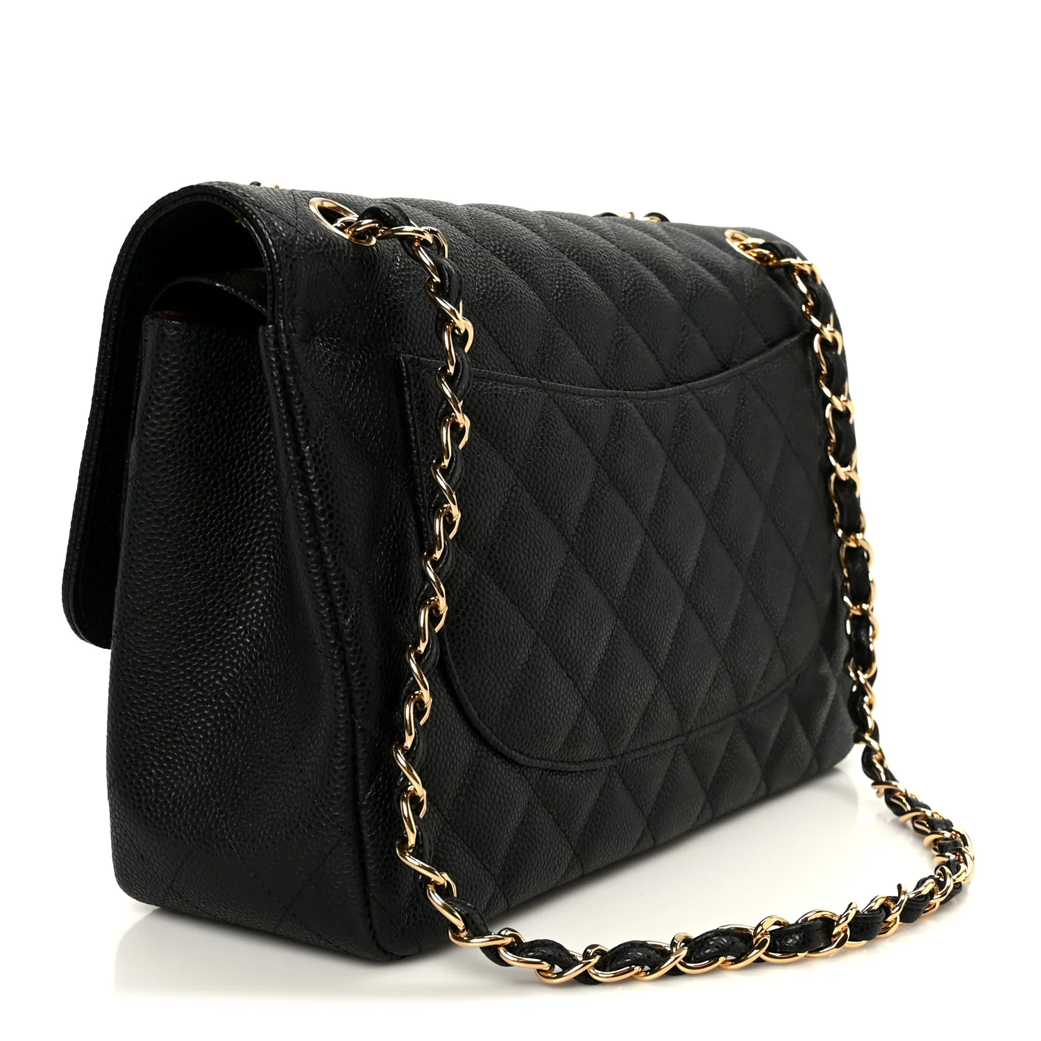 Caviar Quilted Jumbo Double Flap Black - Image 3