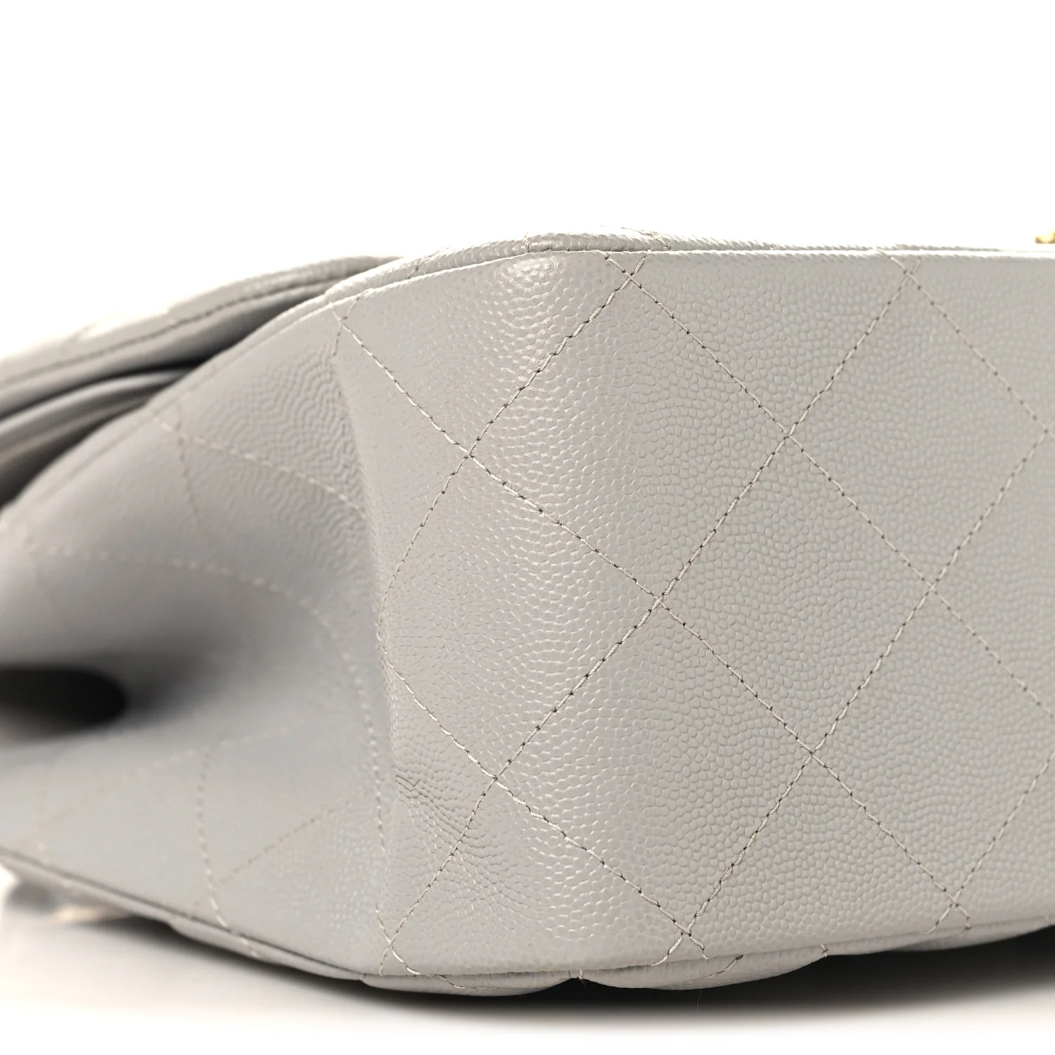 Caviar Quilted Jumbo Double Flap Grey - Image 9