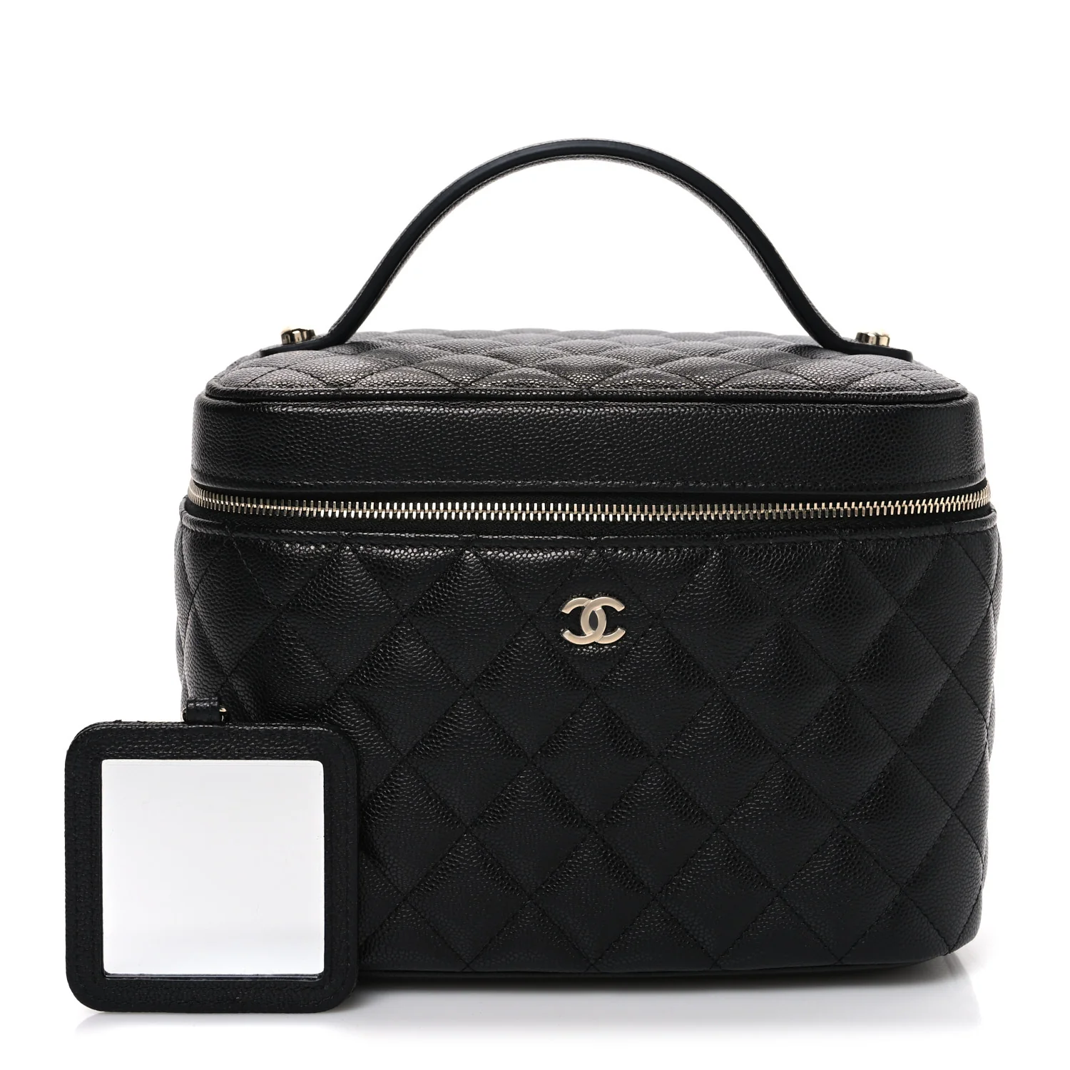 Caviar Quilted Large Vanity Pouch Black - Image 3