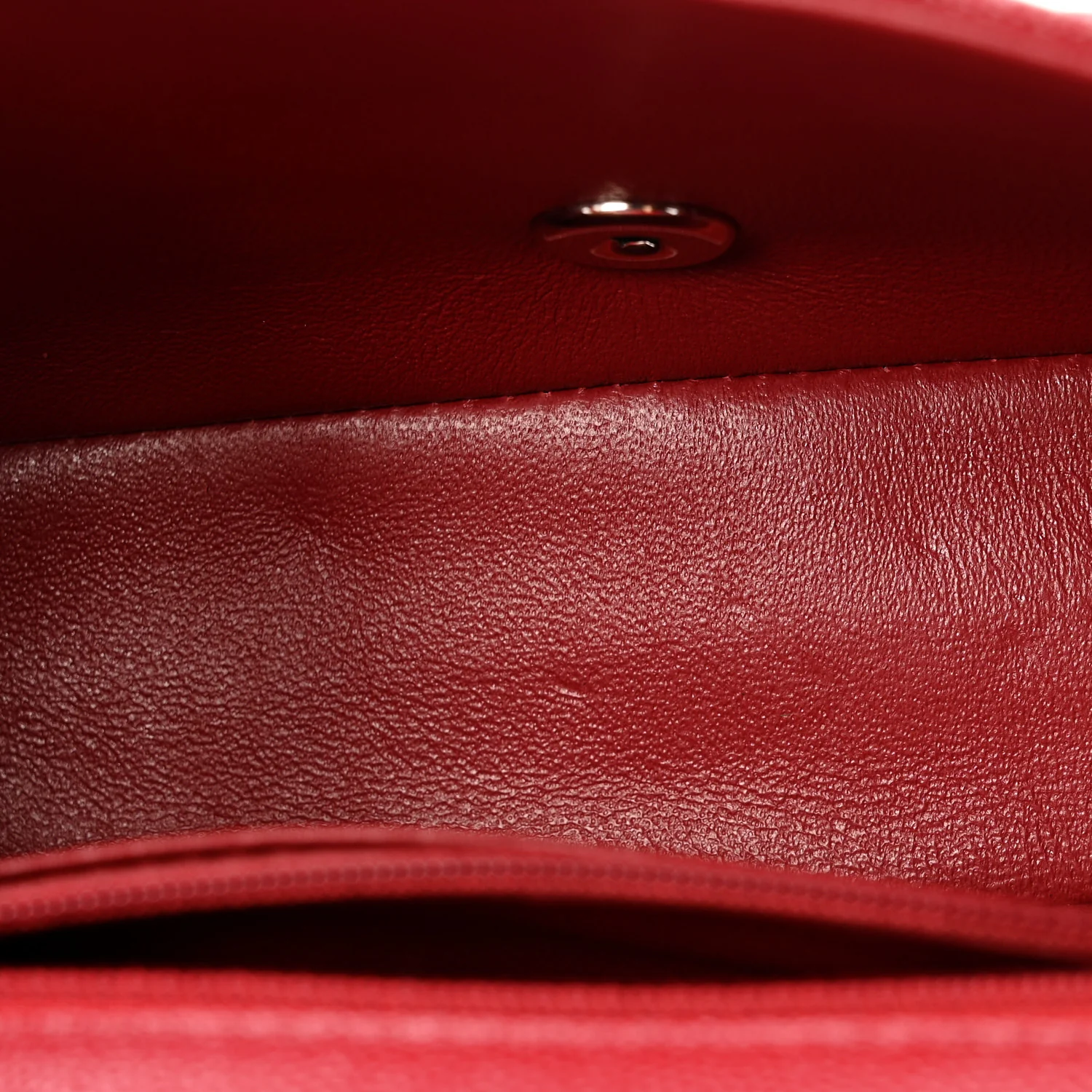 Caviar Quilted Mini Rectangular Flap Dark Red - Image 5