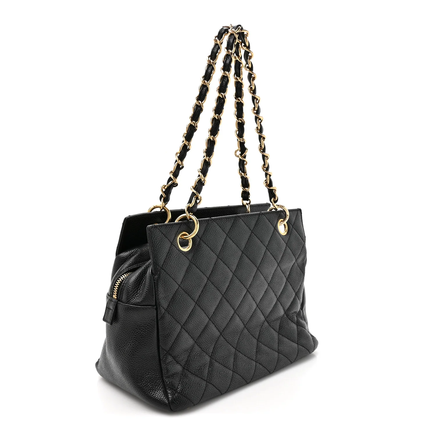 Caviar Quilted Petit Timeless Tote PTT Black - Image 3