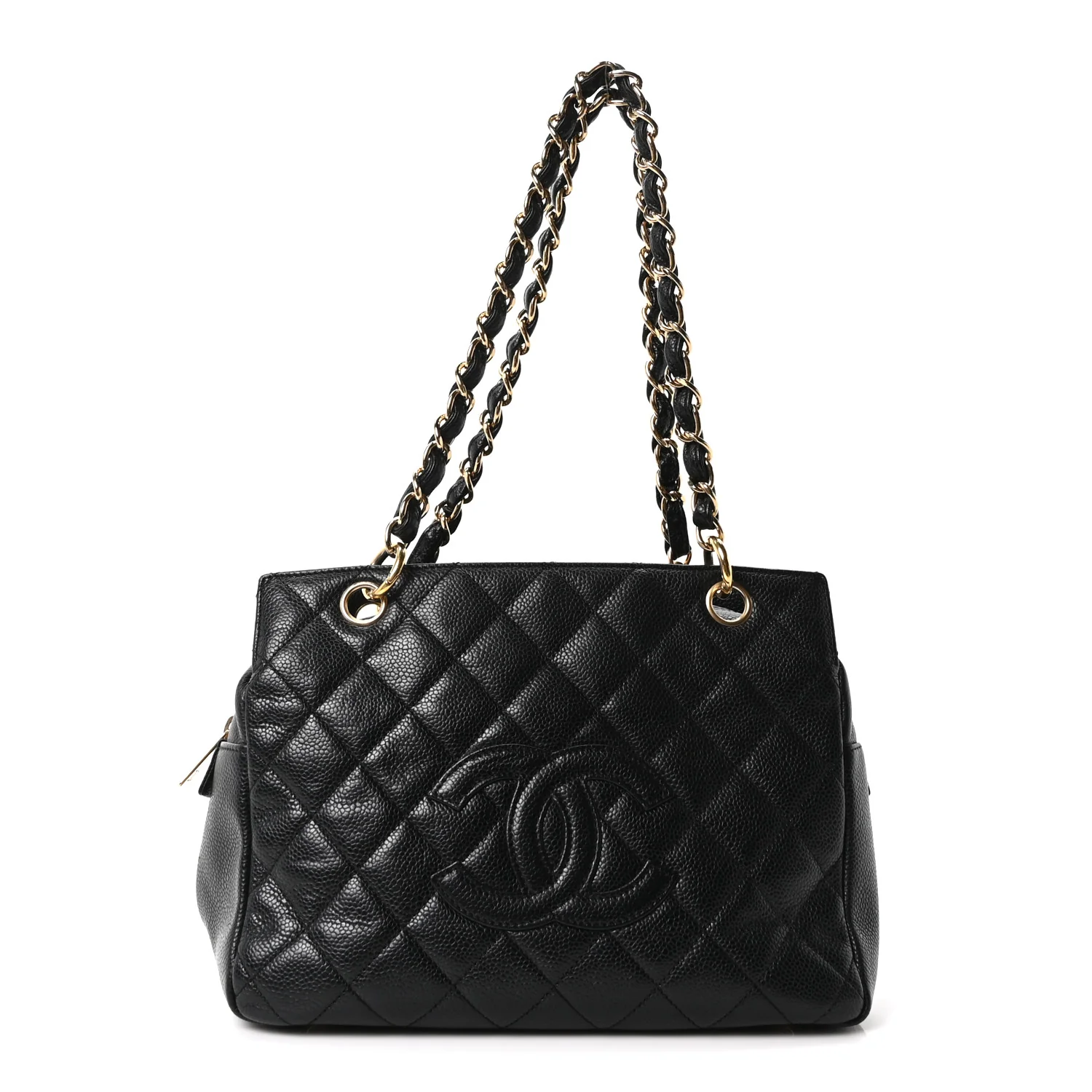Caviar Quilted Petit Timeless Tote PTT Black