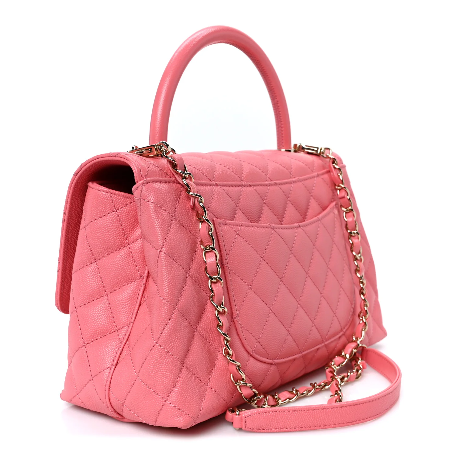 Caviar Quilted Small Coco Handle Flap Pink - Image 2