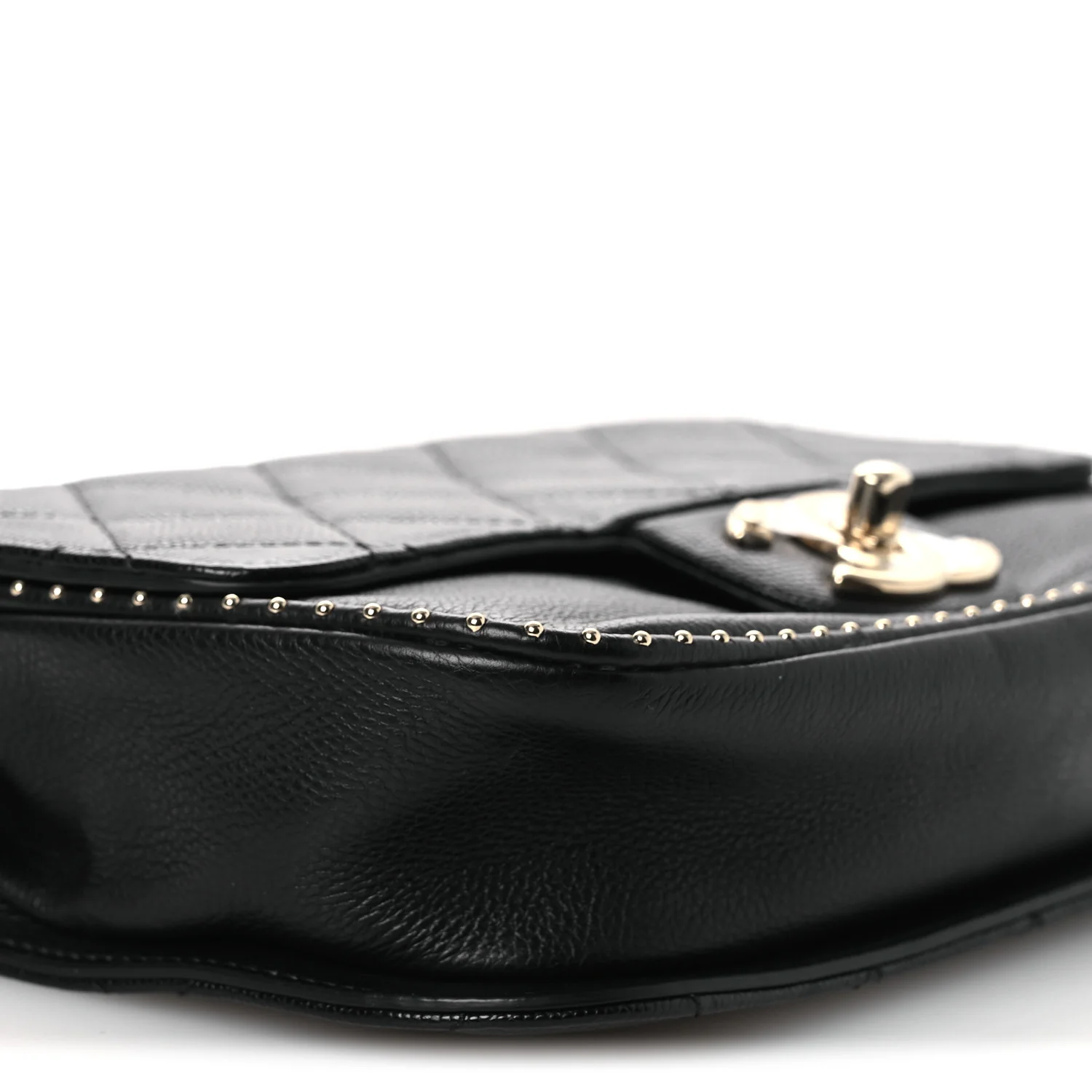 Caviar Quilted Small Studded Flap Black - Image 9