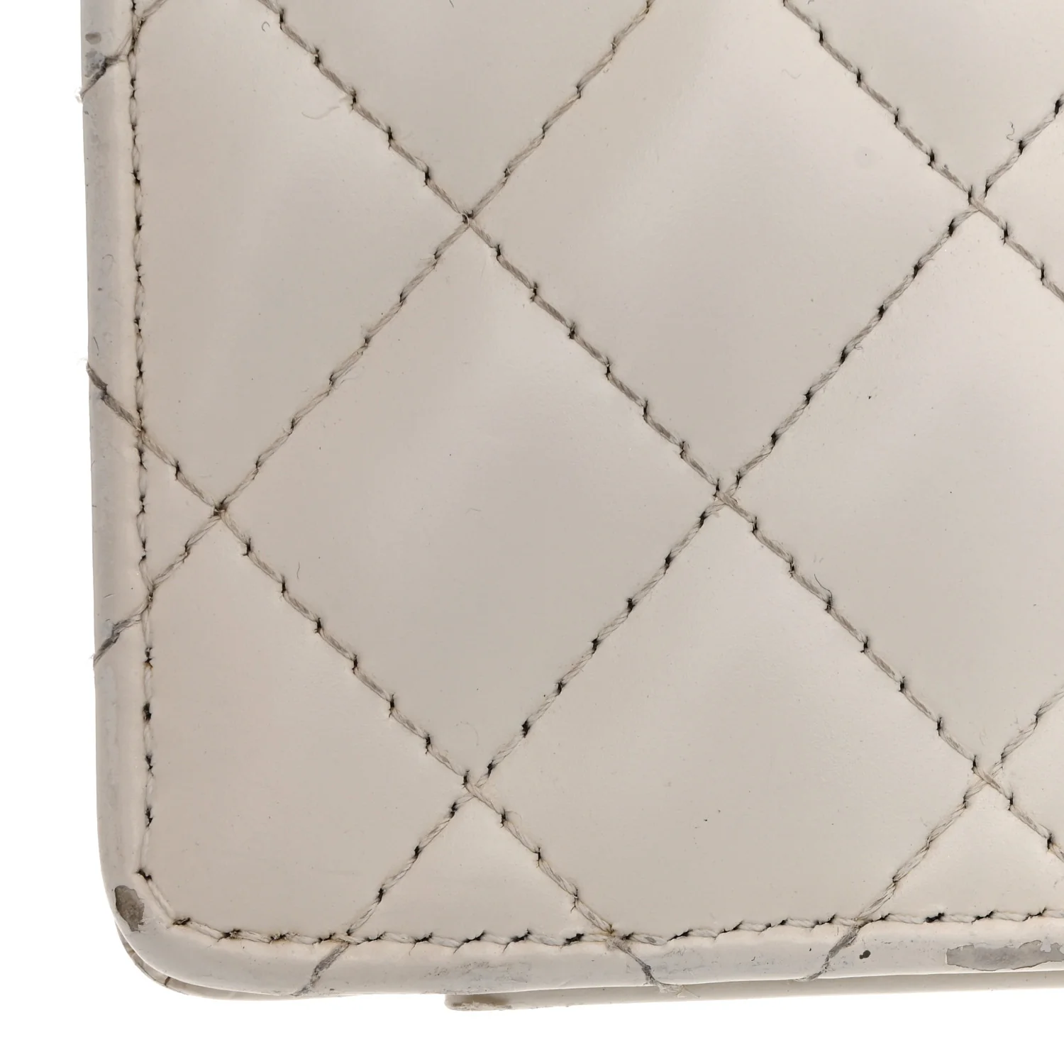 Glazed Calfskin Quilted Small Flap White - Image 16