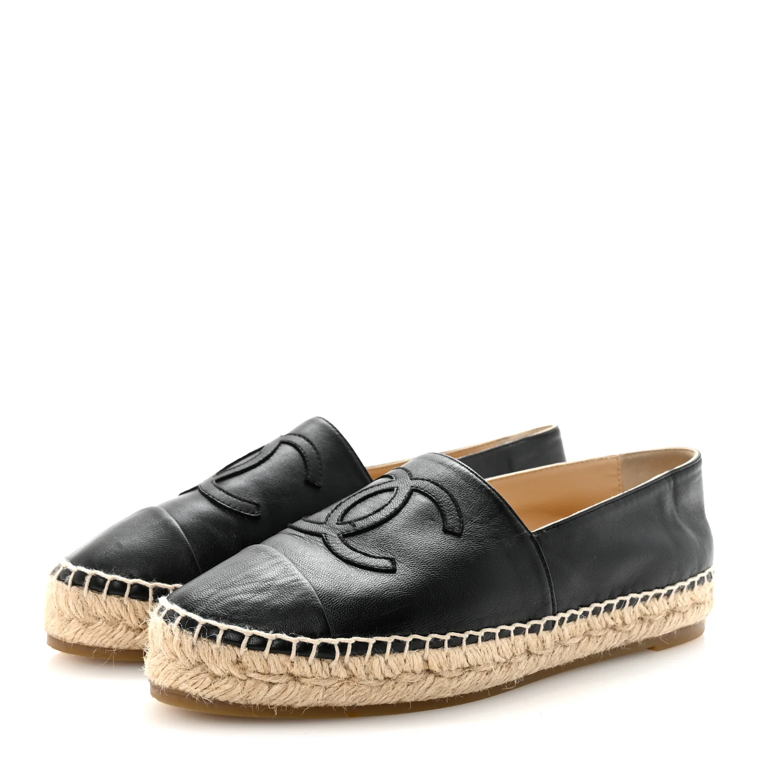 Lambskin CC Espadrilles 38 Black - Image 4