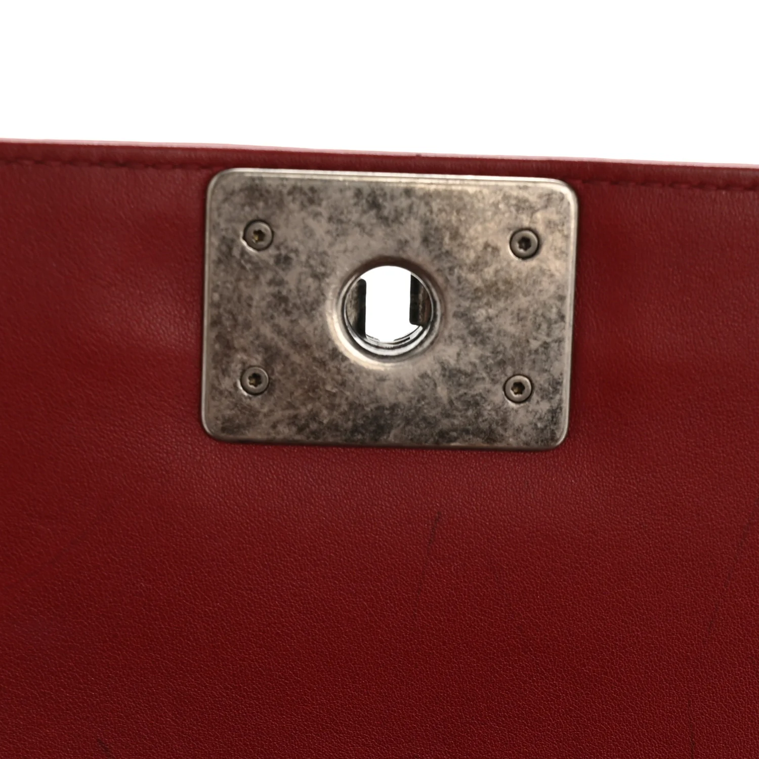 Lambskin Chevron Quilted Medium Boy Flap Red - Image 10