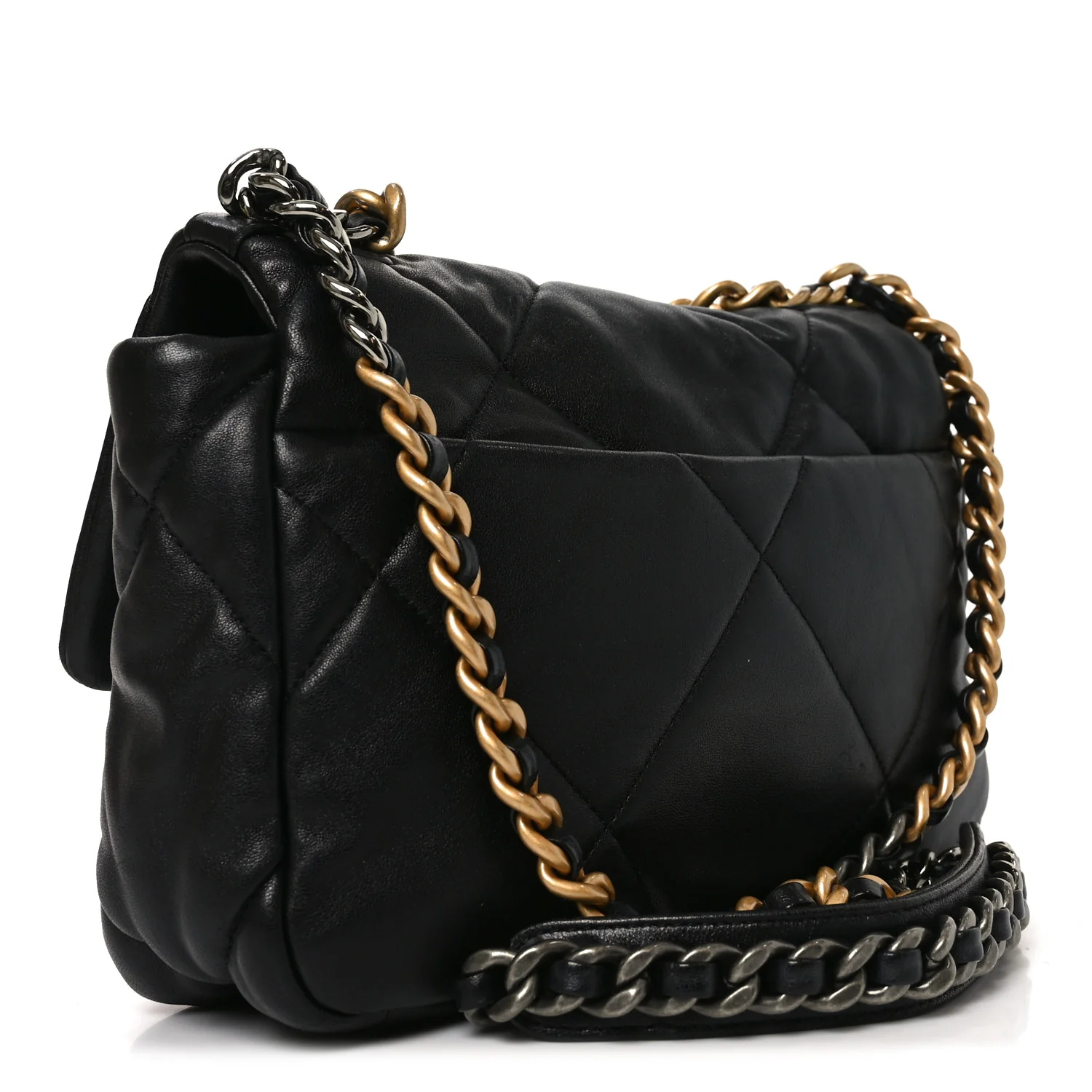 Lambskin Quilted Medium Chanel 19 Flap Black - Image 3