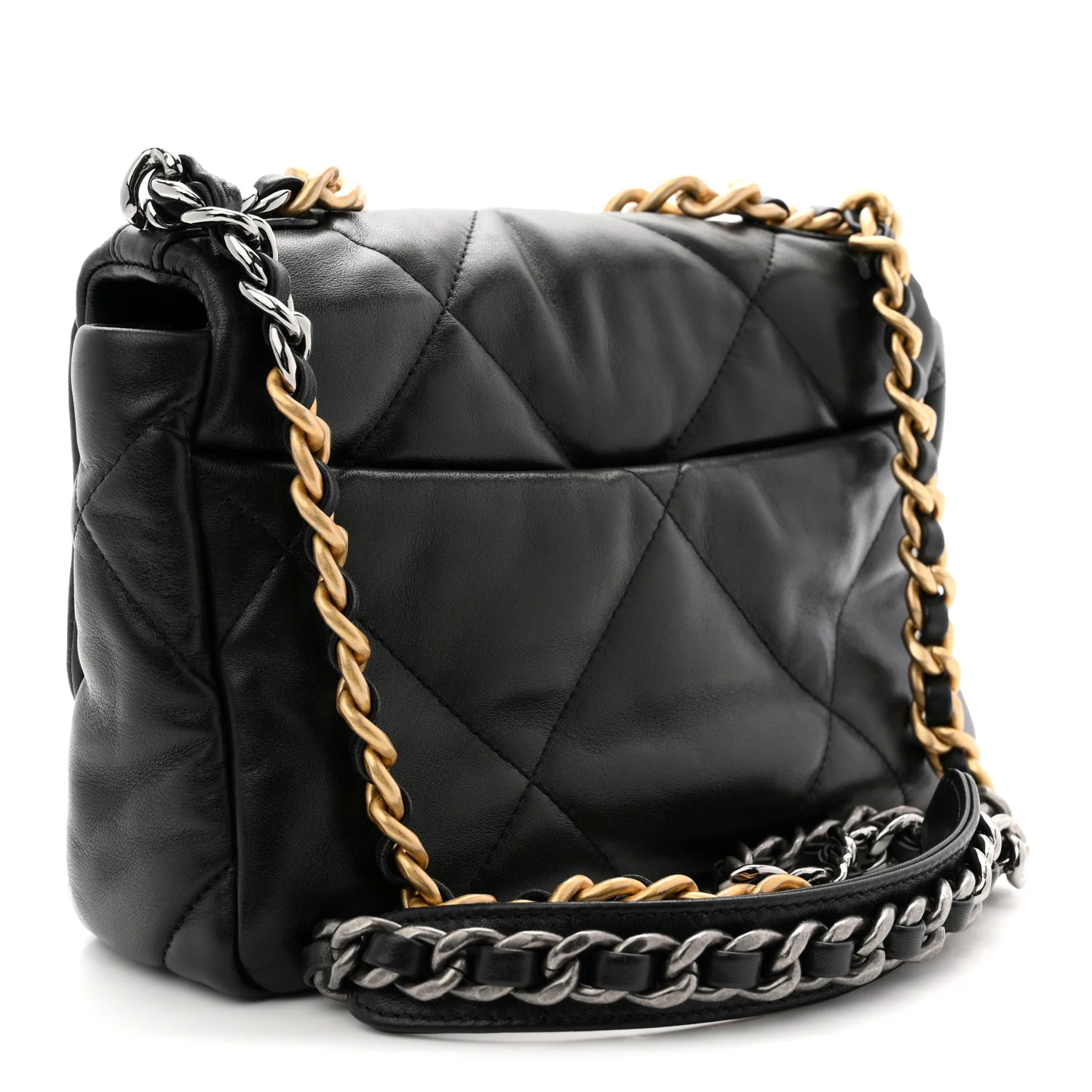 Lambskin Quilted Medium Chanel 19 Flap Black - Image 3