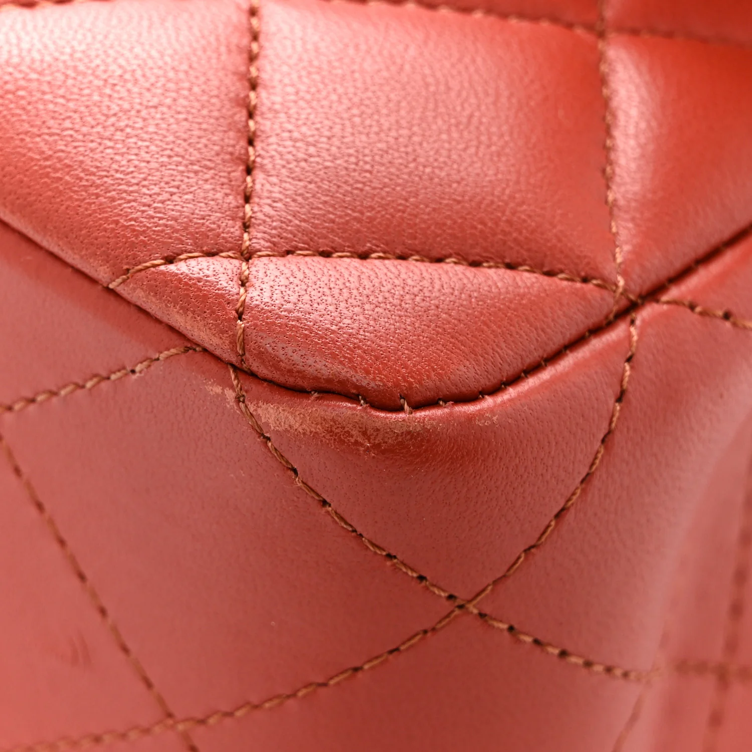 Lambskin Quilted Medium Double Flap Brown - Image 13