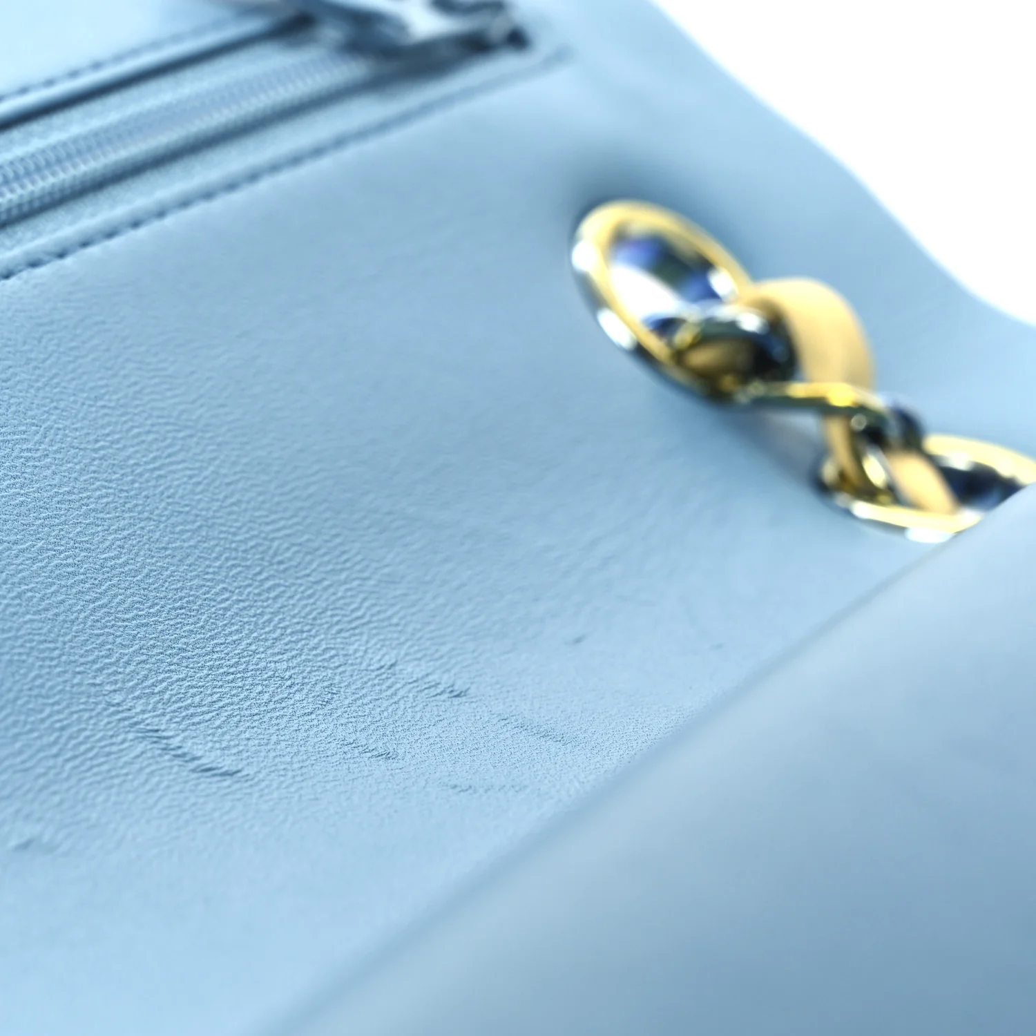 Lambskin Quilted Medium Double Flap Yellow Blue - Image 11