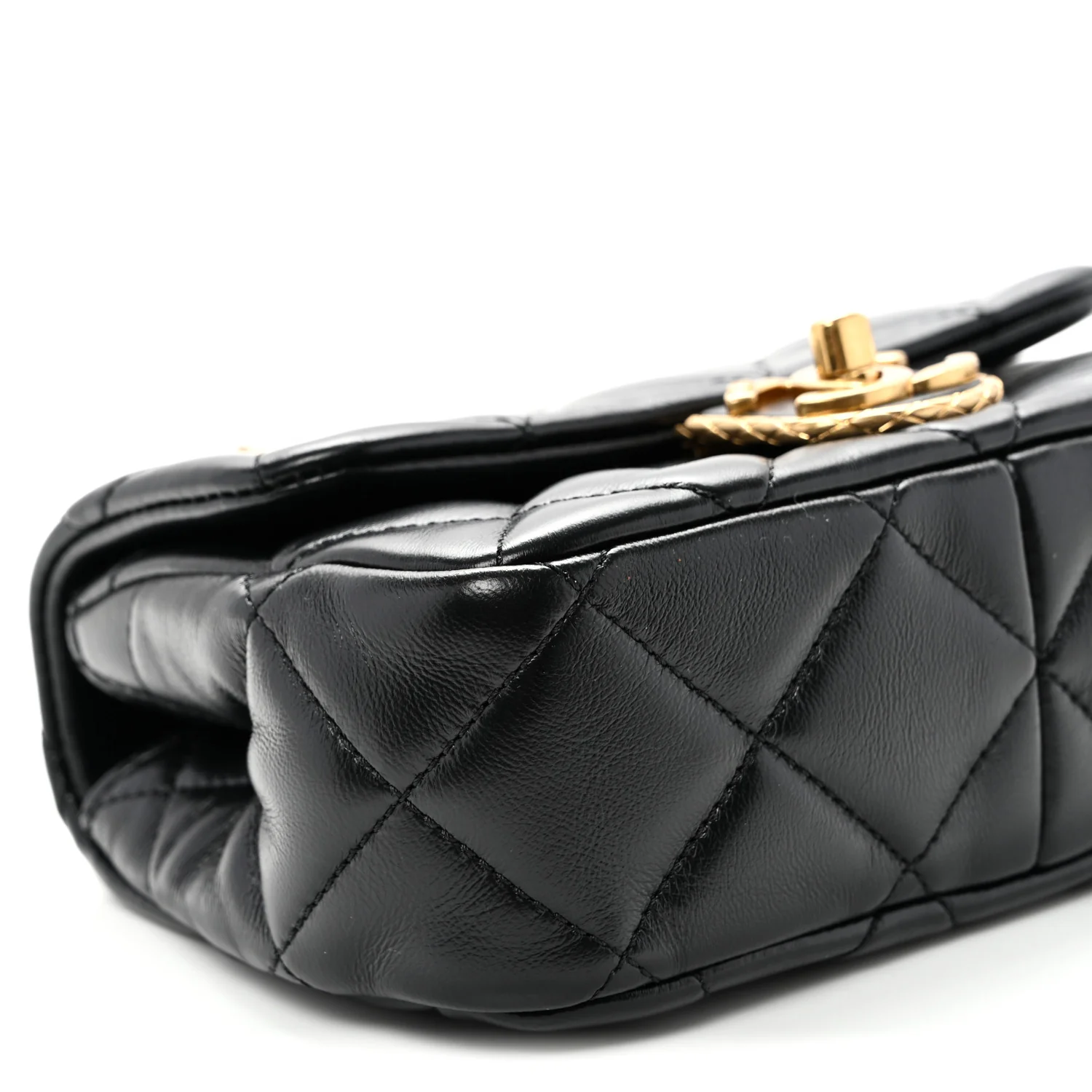 Lambskin Quilted Mini Flap Black - Image 9
