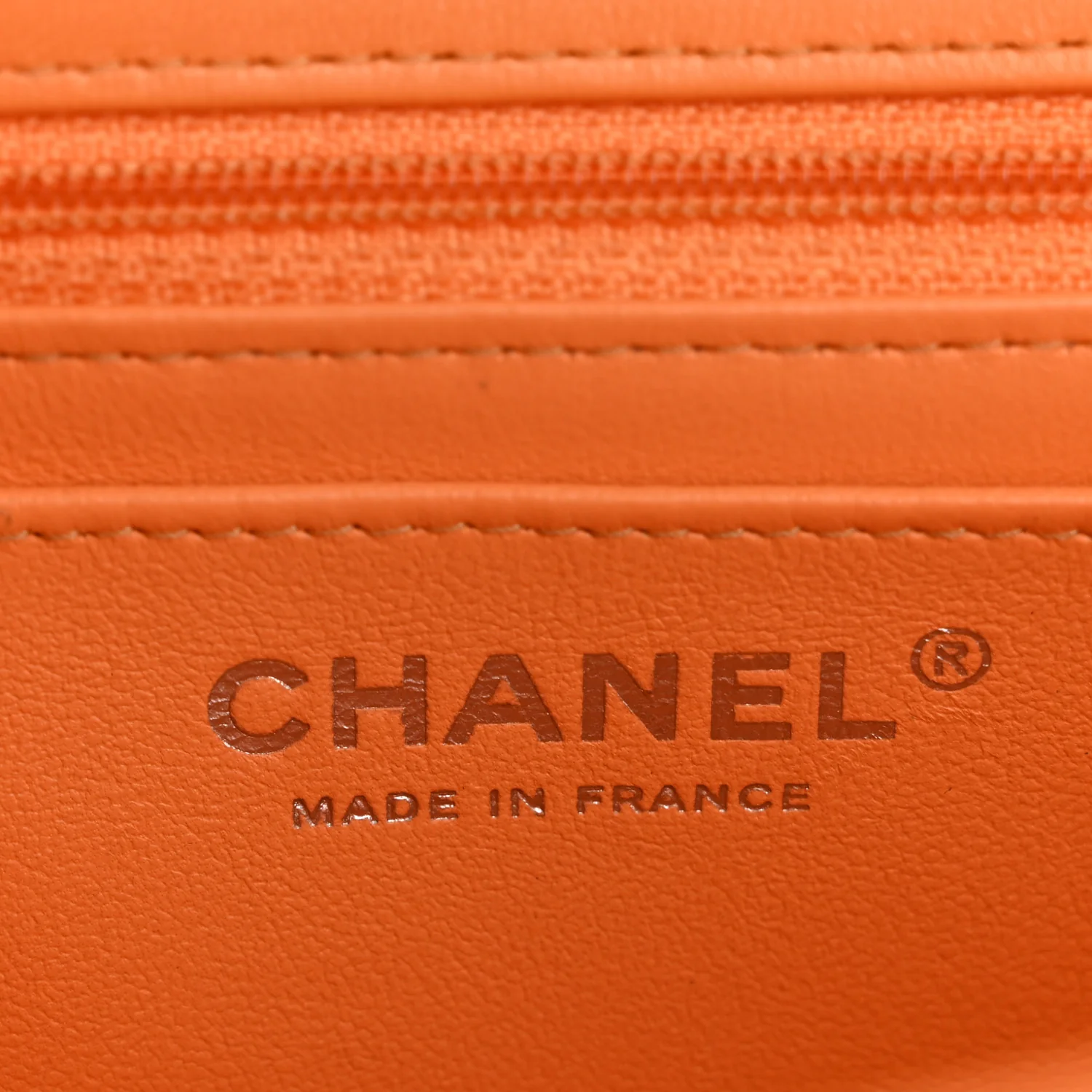 Lambskin Quilted Mini Rectangular Flap Orange - Image 6
