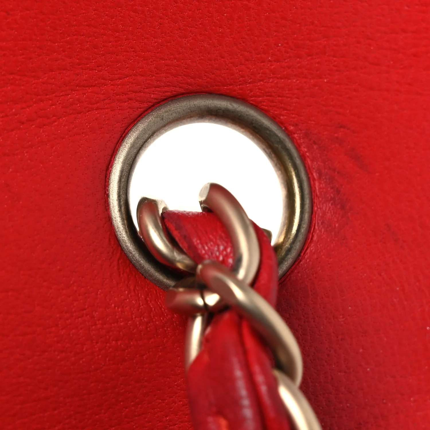Lambskin Quilted Mini Rectangular Flap Red - Image 14