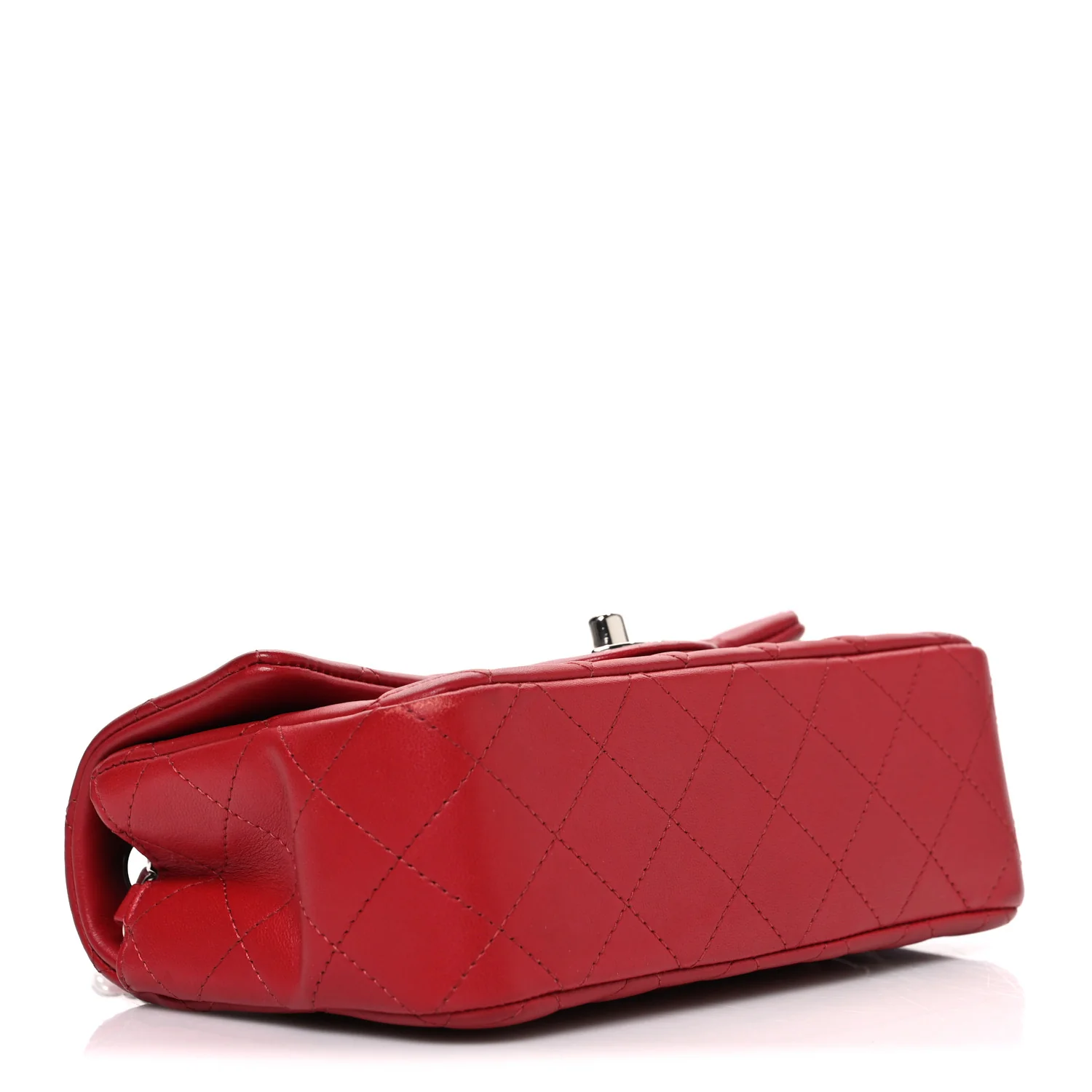 Lambskin Quilted Mini Rectangular Flap Red - Image 3