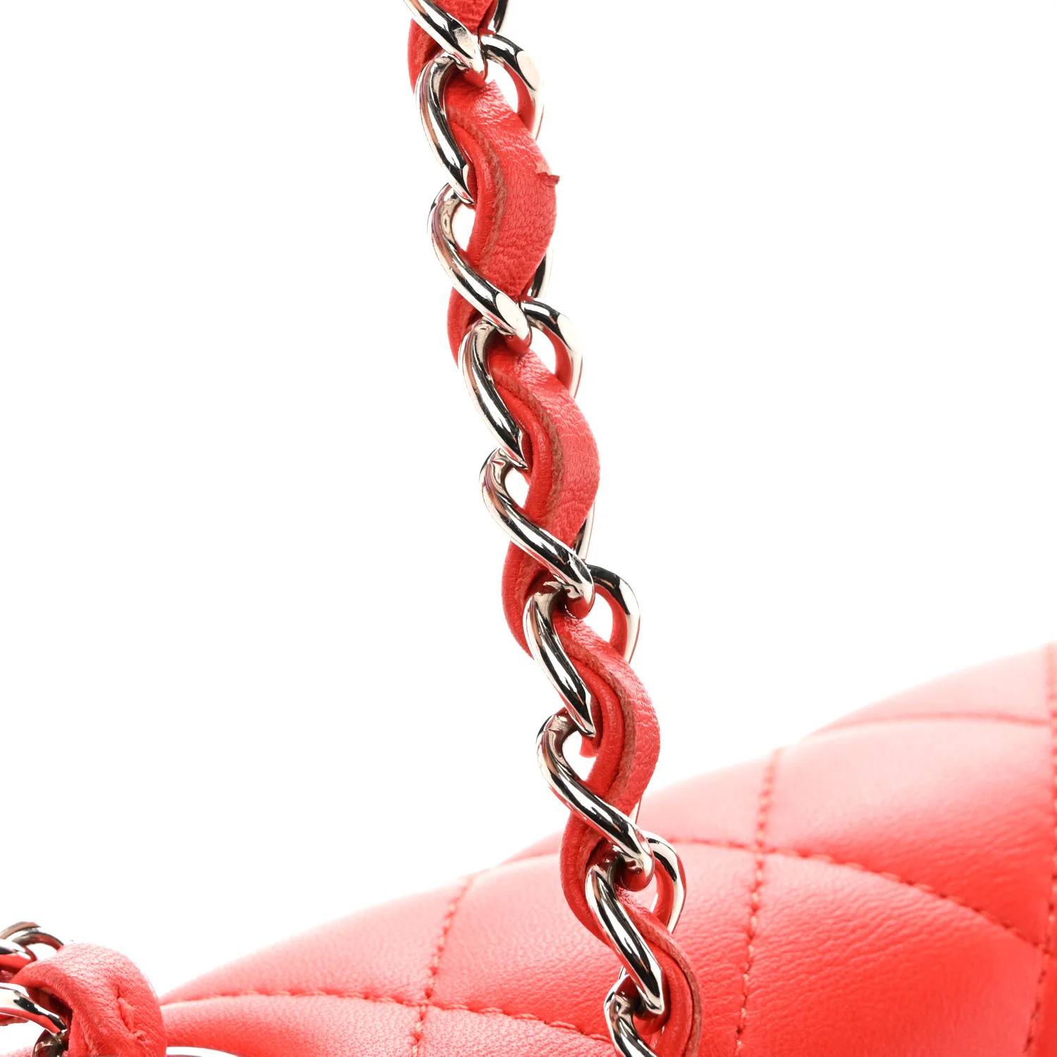 Lambskin Quilted Mini Rectangular Flap Red - Image 11