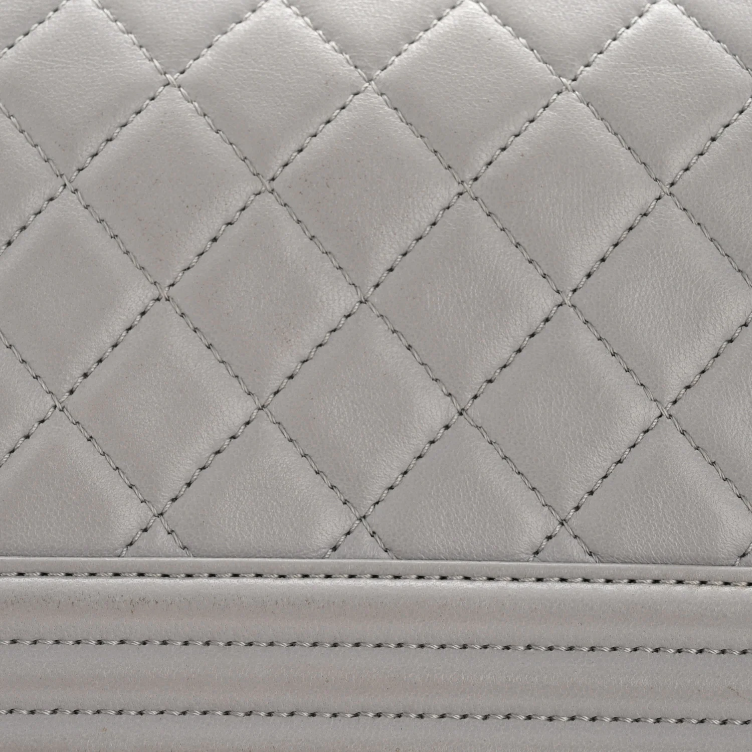 Lambskin Quilted Small Boy Flap Grey - Image 11