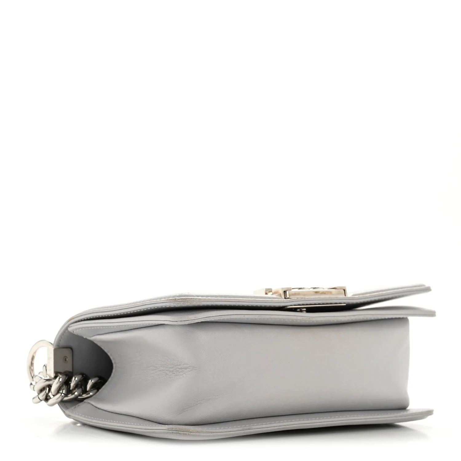 Lambskin Quilted Small Boy Flap Grey - Image 4