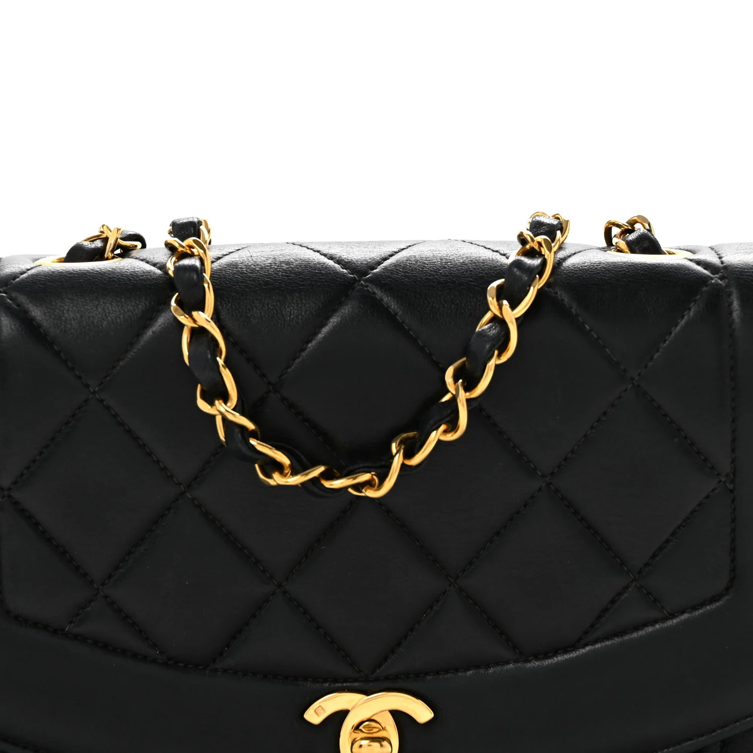 Lambskin Quilted Small Single Flap Black - Image 10