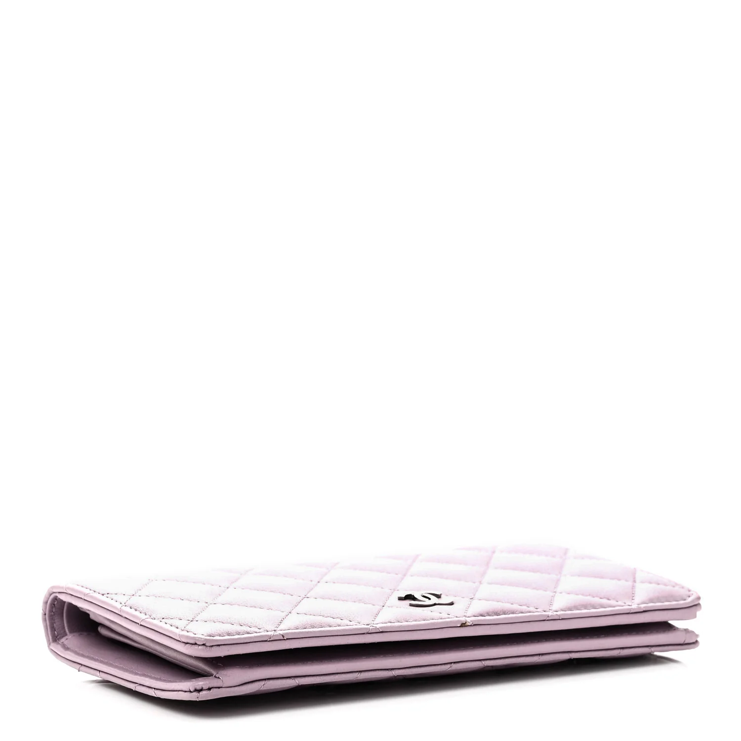 Lambskin Quilted Yen Wallet Purple - Image 4
