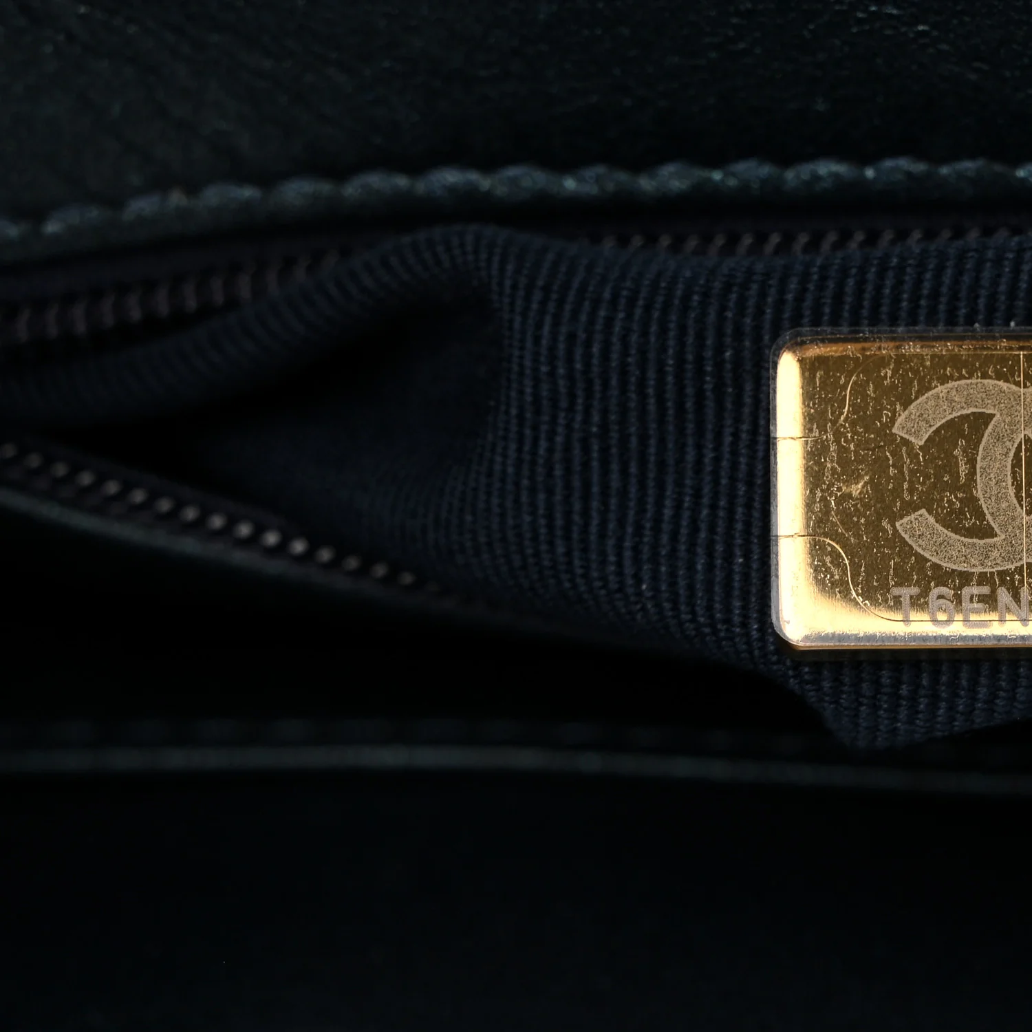 Metallic Aged Calfskin Quilted Nano Kelly Shopper Navy - Image 6