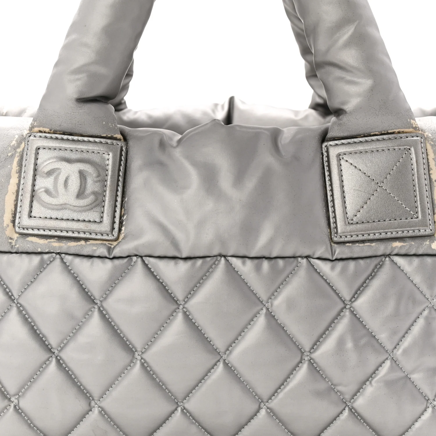 Nylon Coco Cocoon Zipped Tote Silver - Image 8